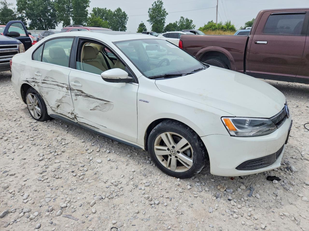 2014 Volkswagen Jetta Hybrid White vin: 3VW637AJ4EM214587