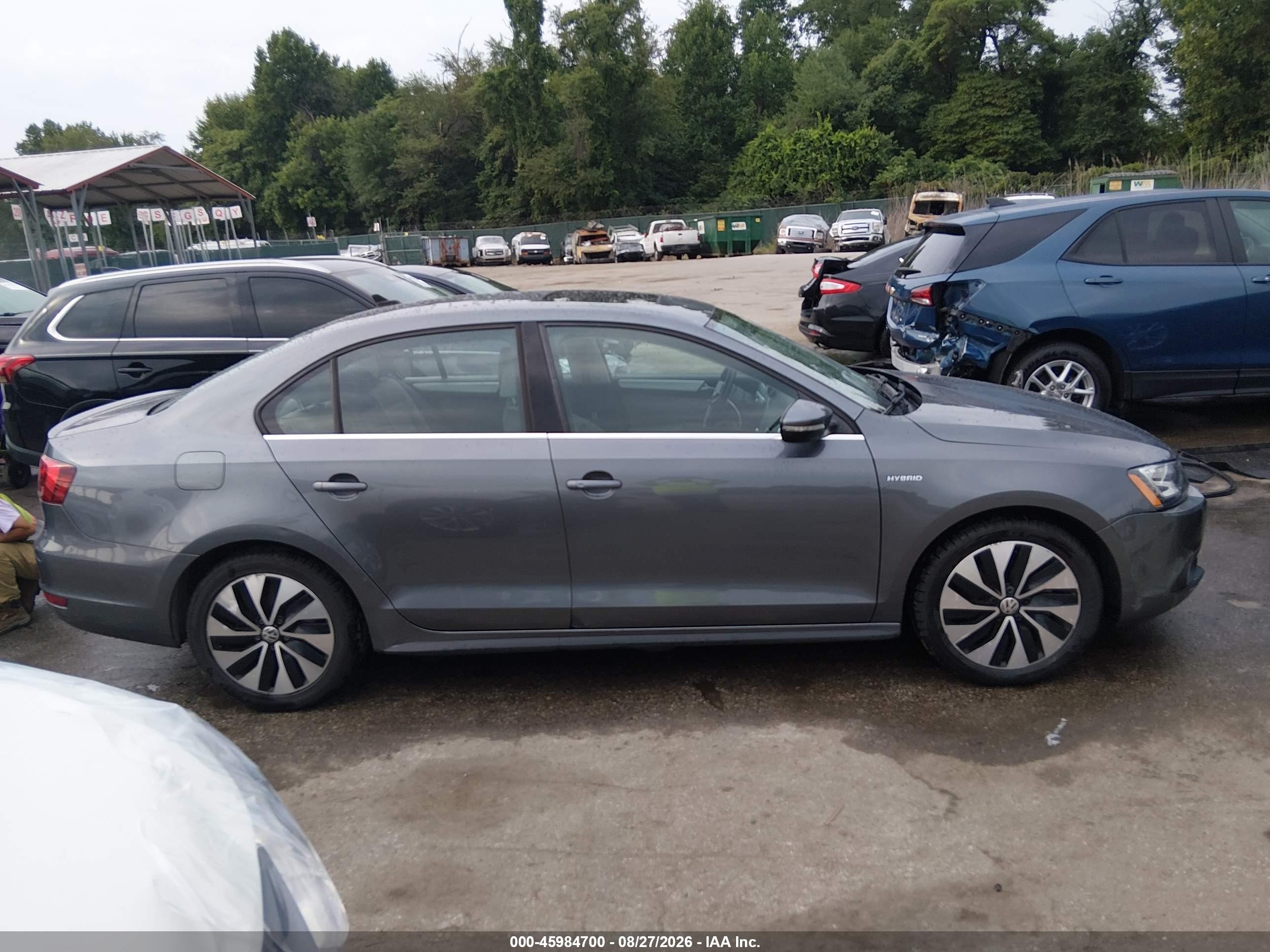 2014 Volkswagen Jetta Hybrid Sel Premium Серый vin: 3VW637AJ4EM277186
