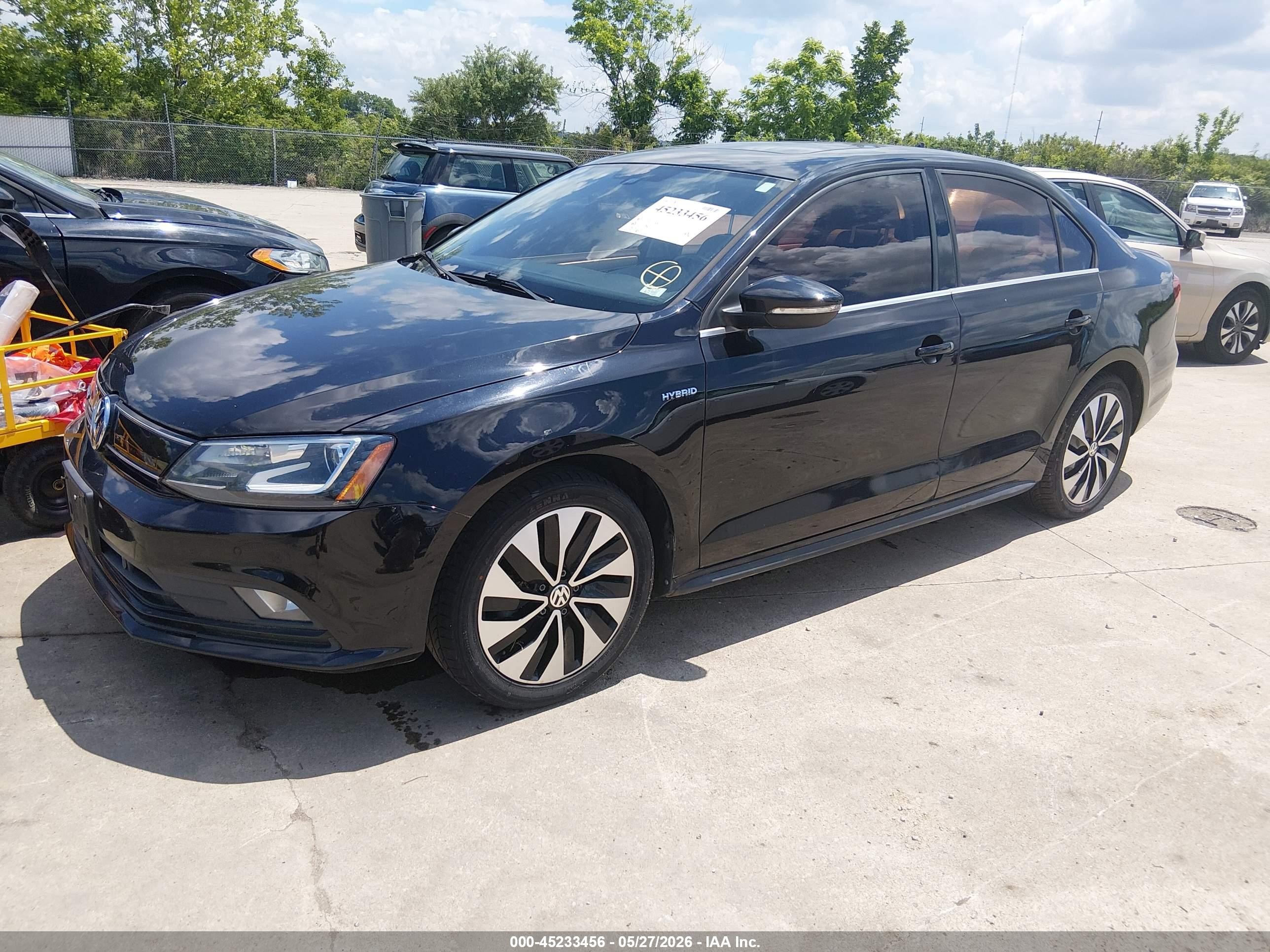 2015 Volkswagen Jetta Hybrid Sel Premium Black vin: 3VW637AJ4FM408375