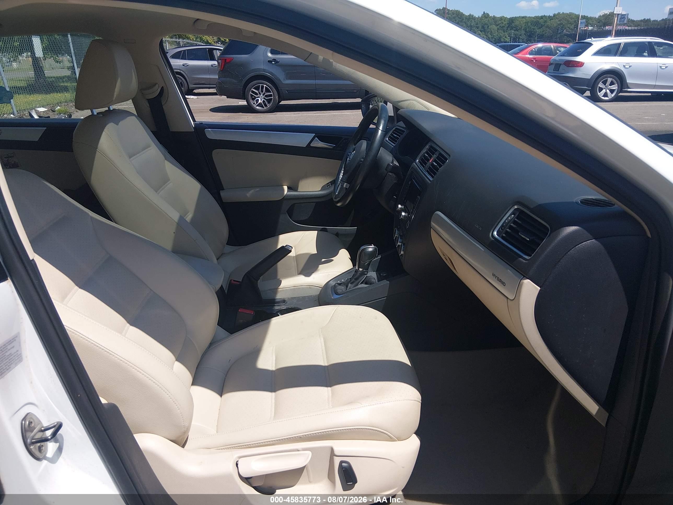 2014 Volkswagen Jetta Hybrid Sel White vin: 3VW637AJ5EM230166
