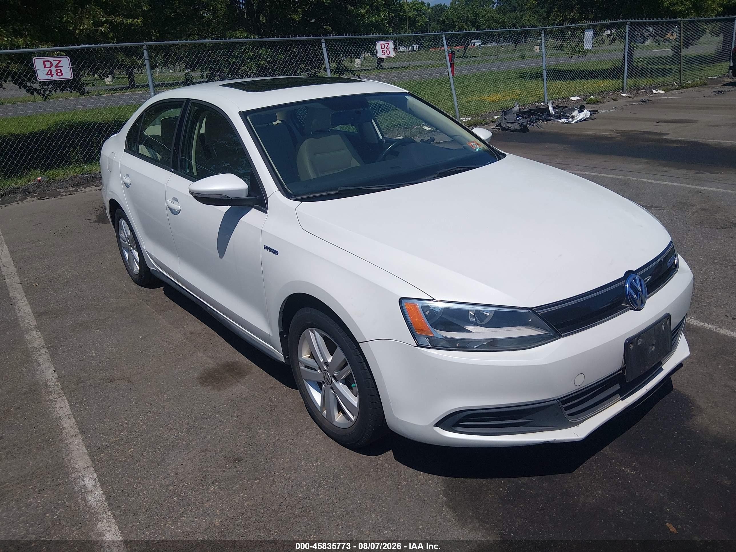 2014 Volkswagen Jetta Hybrid Sel White vin: 3VW637AJ5EM230166