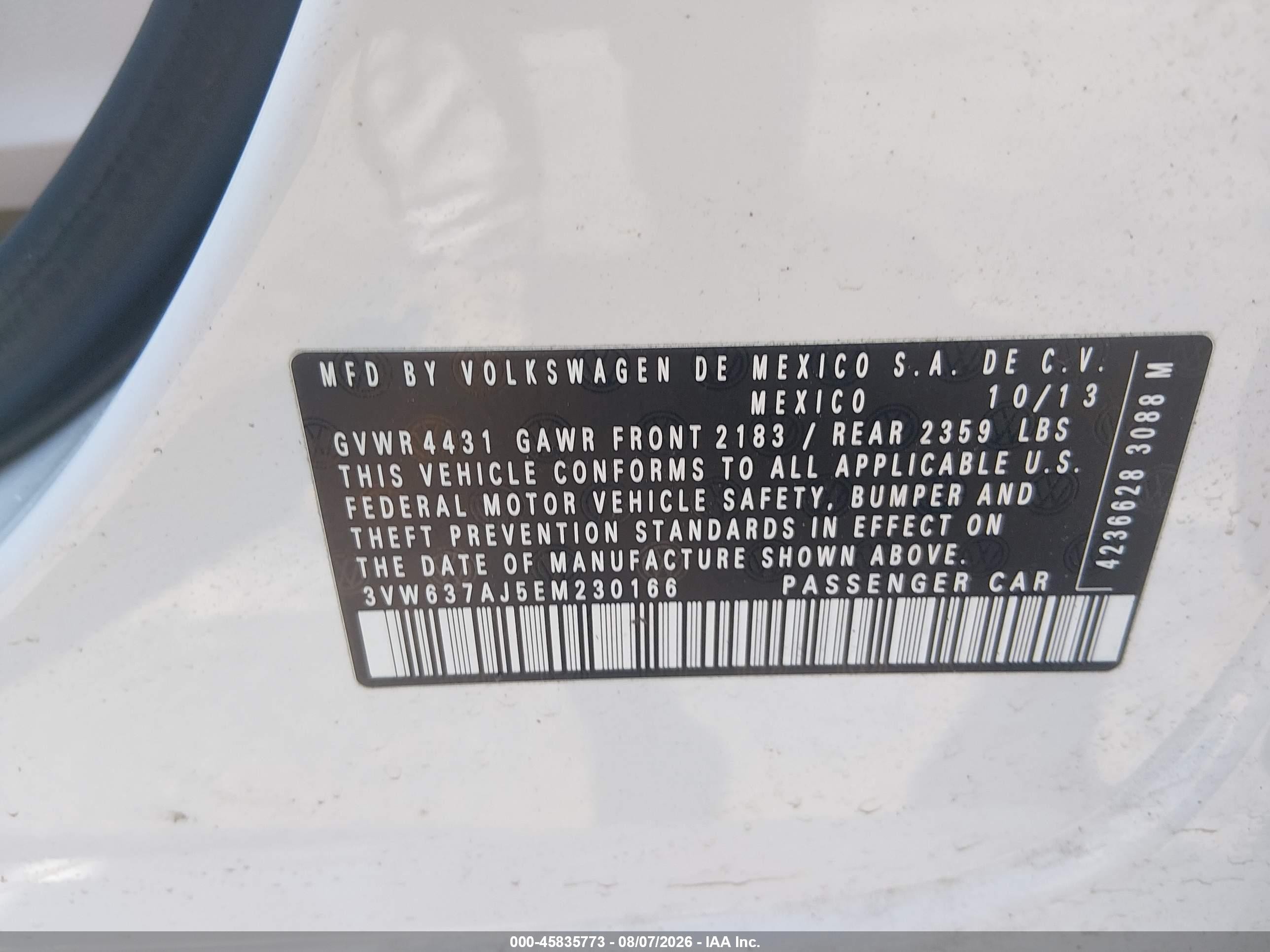 2014 Volkswagen Jetta Hybrid Sel White vin: 3VW637AJ5EM230166