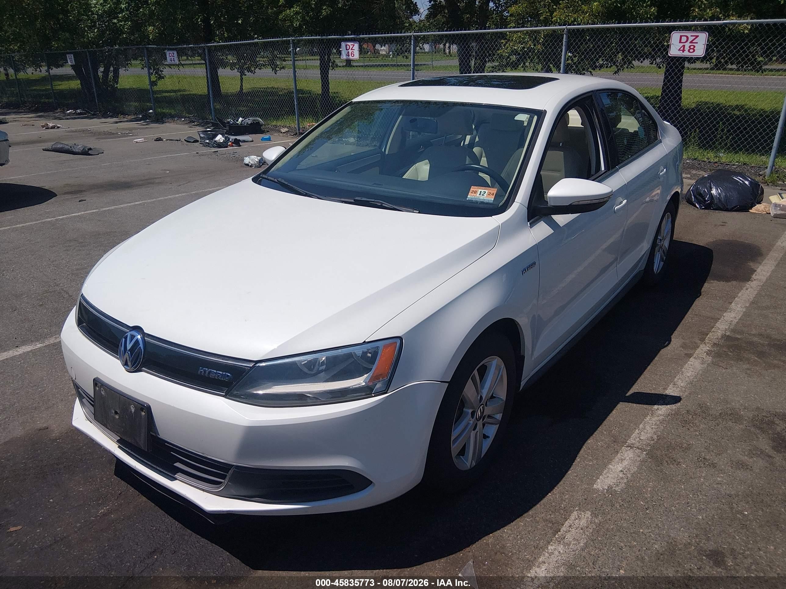 2014 Volkswagen Jetta Hybrid Sel White vin: 3VW637AJ5EM230166
