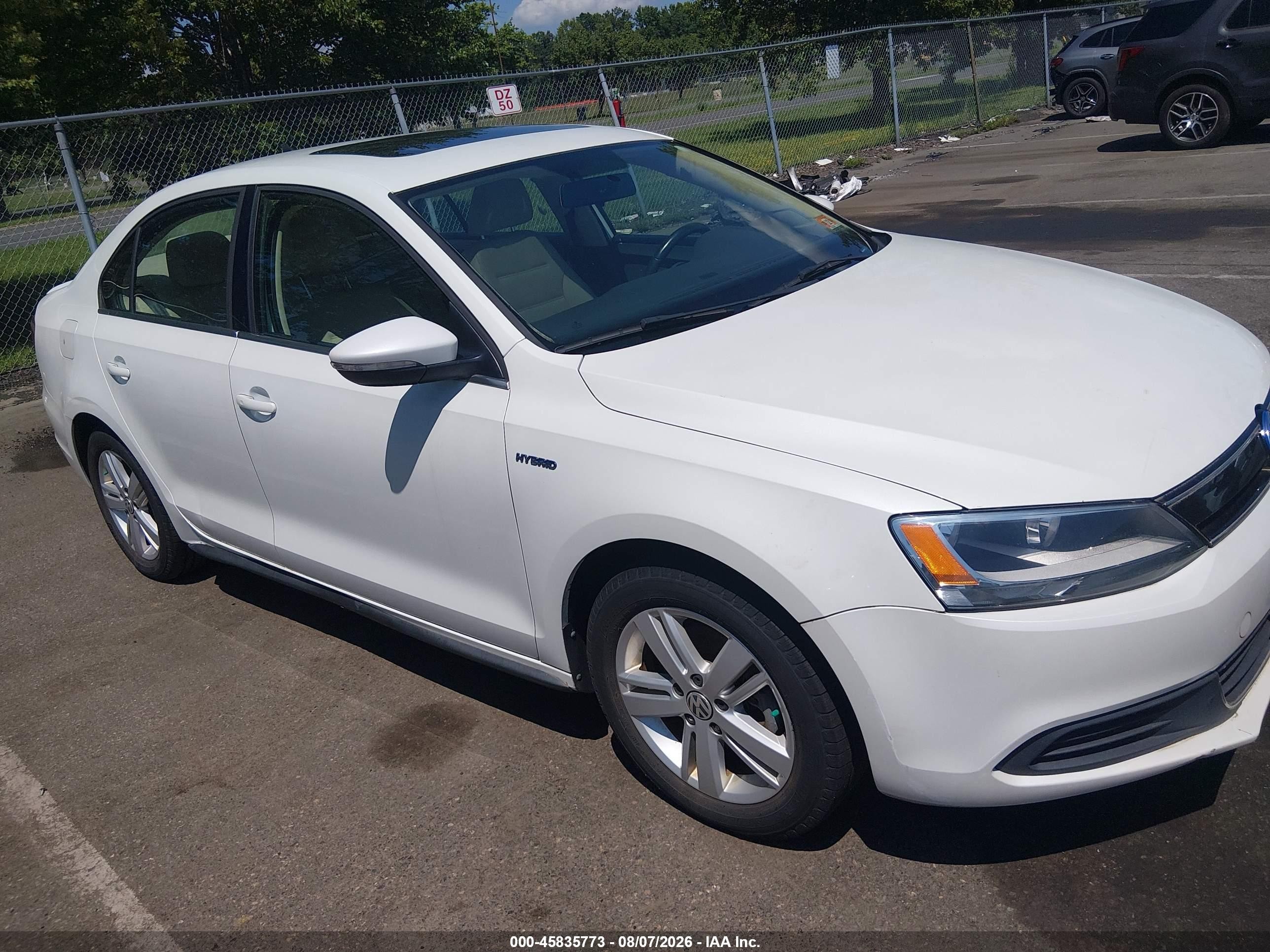 2014 Volkswagen Jetta Hybrid Sel White vin: 3VW637AJ5EM230166
