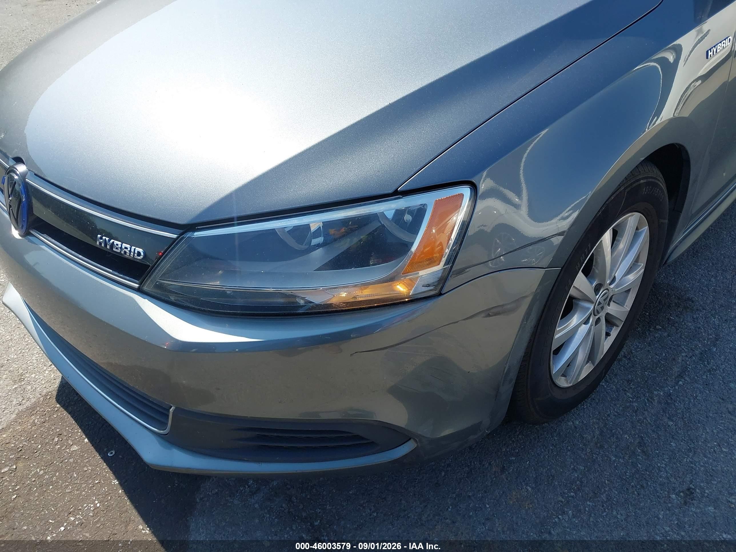 2013 Volkswagen Jetta Hybrid Se Gray vin: 3VW637AJ6DM280234