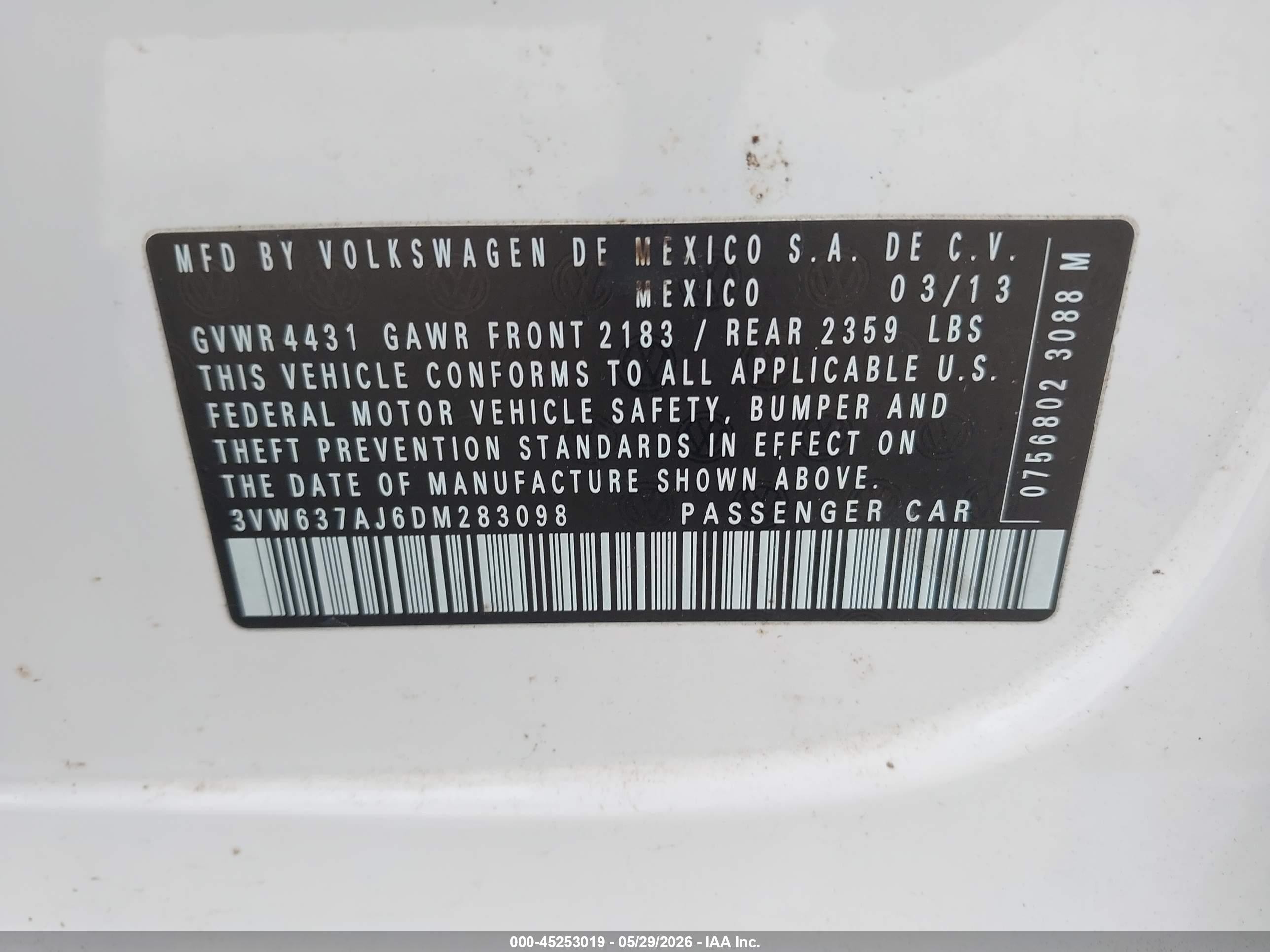 2013 Volkswagen Jetta Hybrid Sel White vin: 3VW637AJ6DM283098