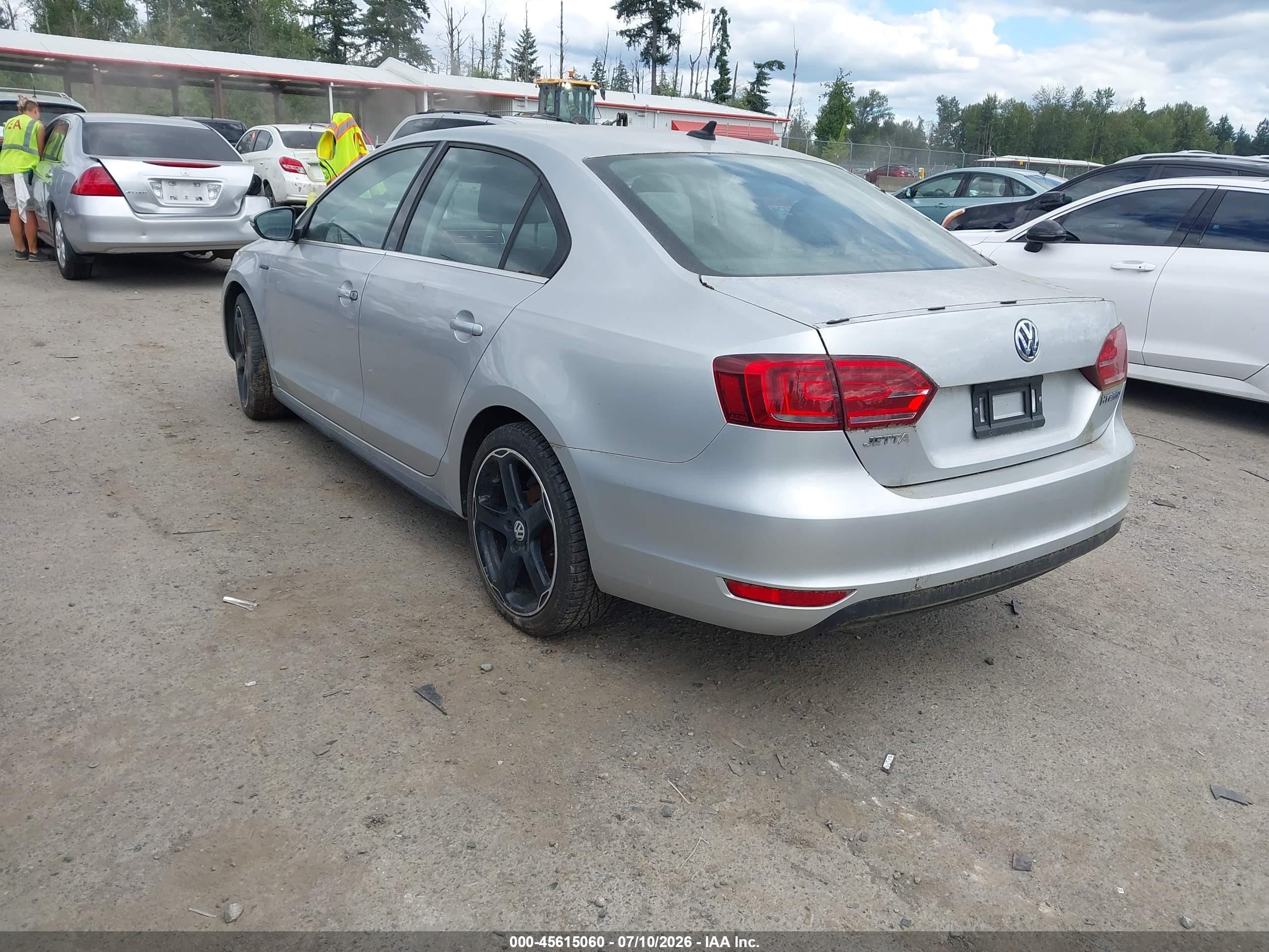 2014 Volkswagen Jetta Hybrid Sel Silver vin: 3VW637AJ6EM332365