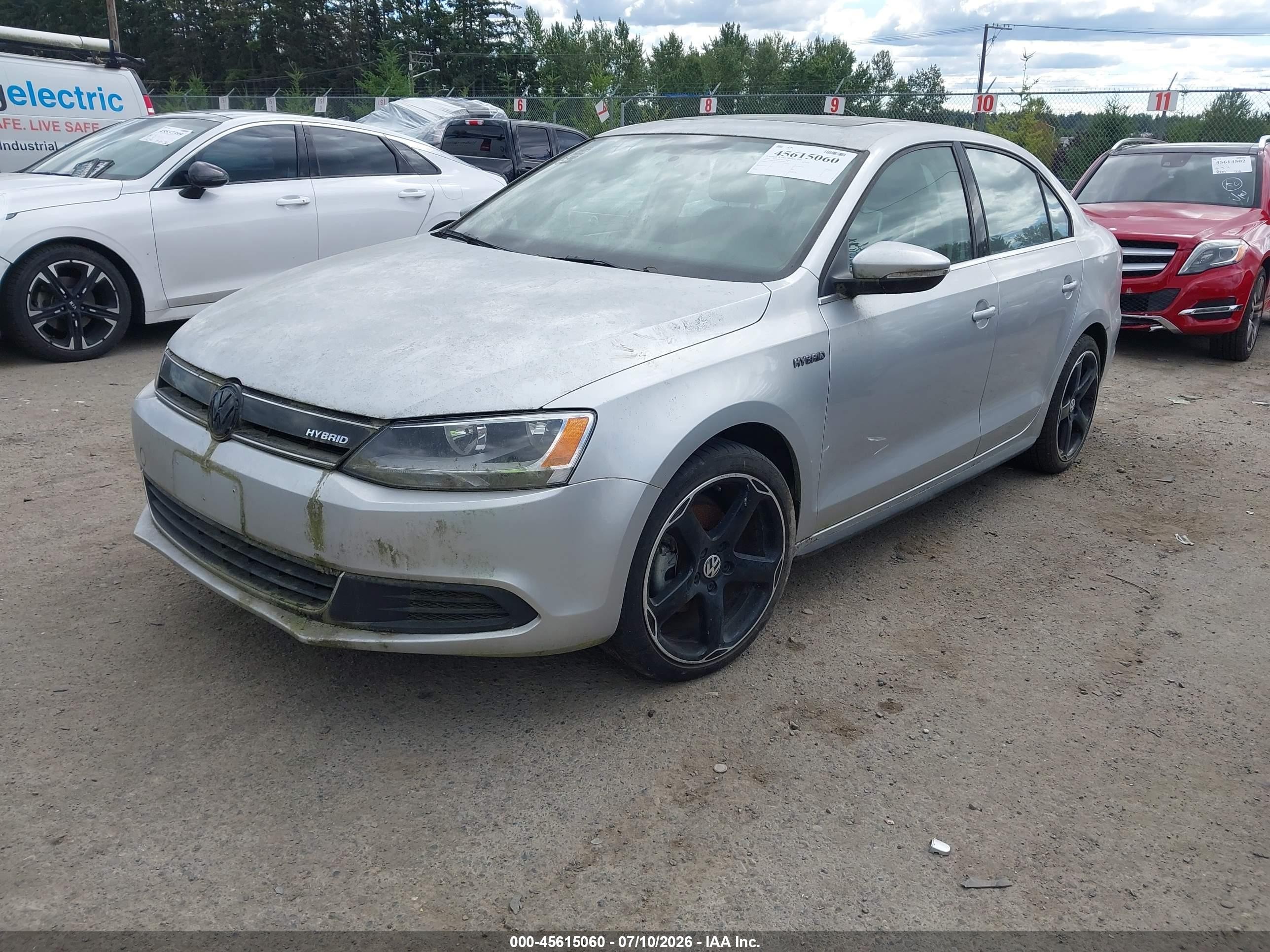 2014 Volkswagen Jetta Hybrid Sel Silver vin: 3VW637AJ6EM332365