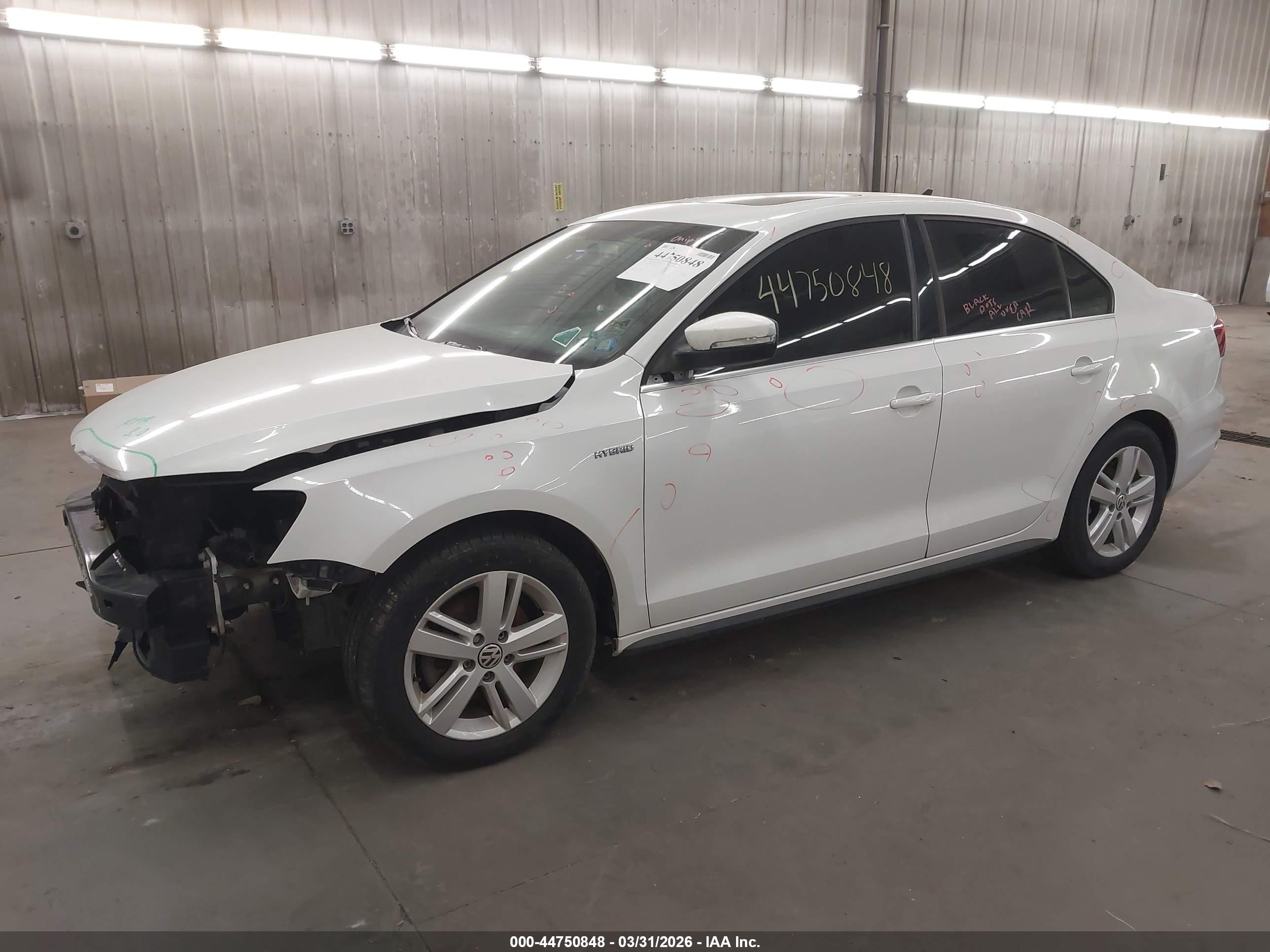 2014 Volkswagen Jetta Hybrid Sel White vin: 3VW637AJ8EM234079