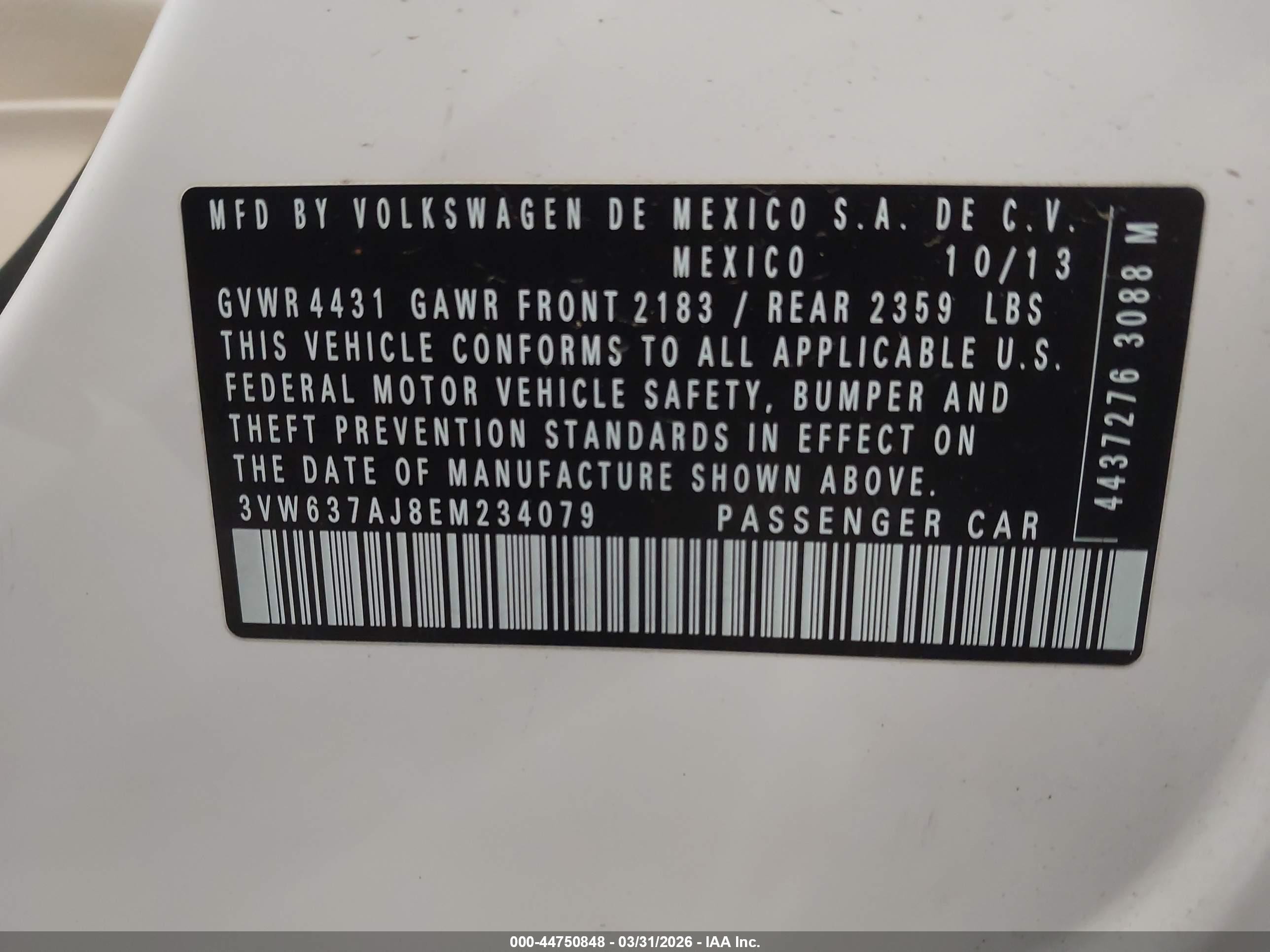 2014 Volkswagen Jetta Hybrid Sel White vin: 3VW637AJ8EM234079