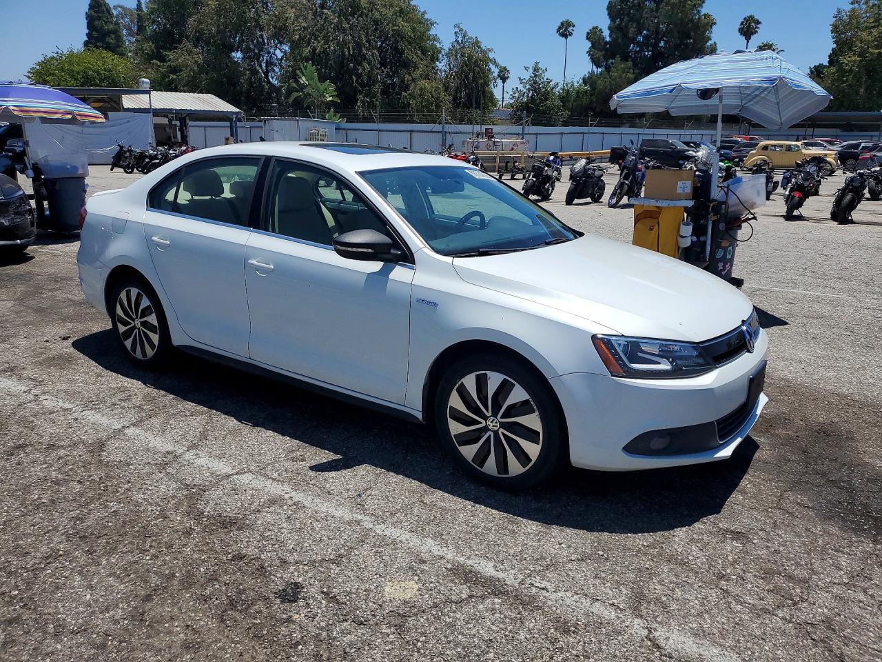 2013 Volkswagen Jetta Hybrid White vin: 3VW637AJ9DM284441