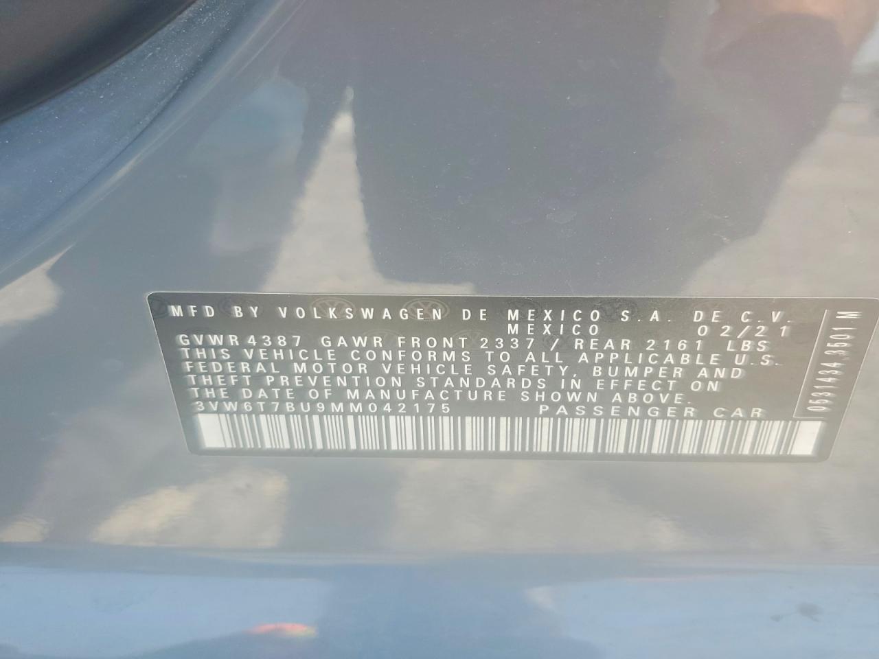 2021 Volkswagen Jetta Gli Gray vin: 3VW6T7BU9MM042175