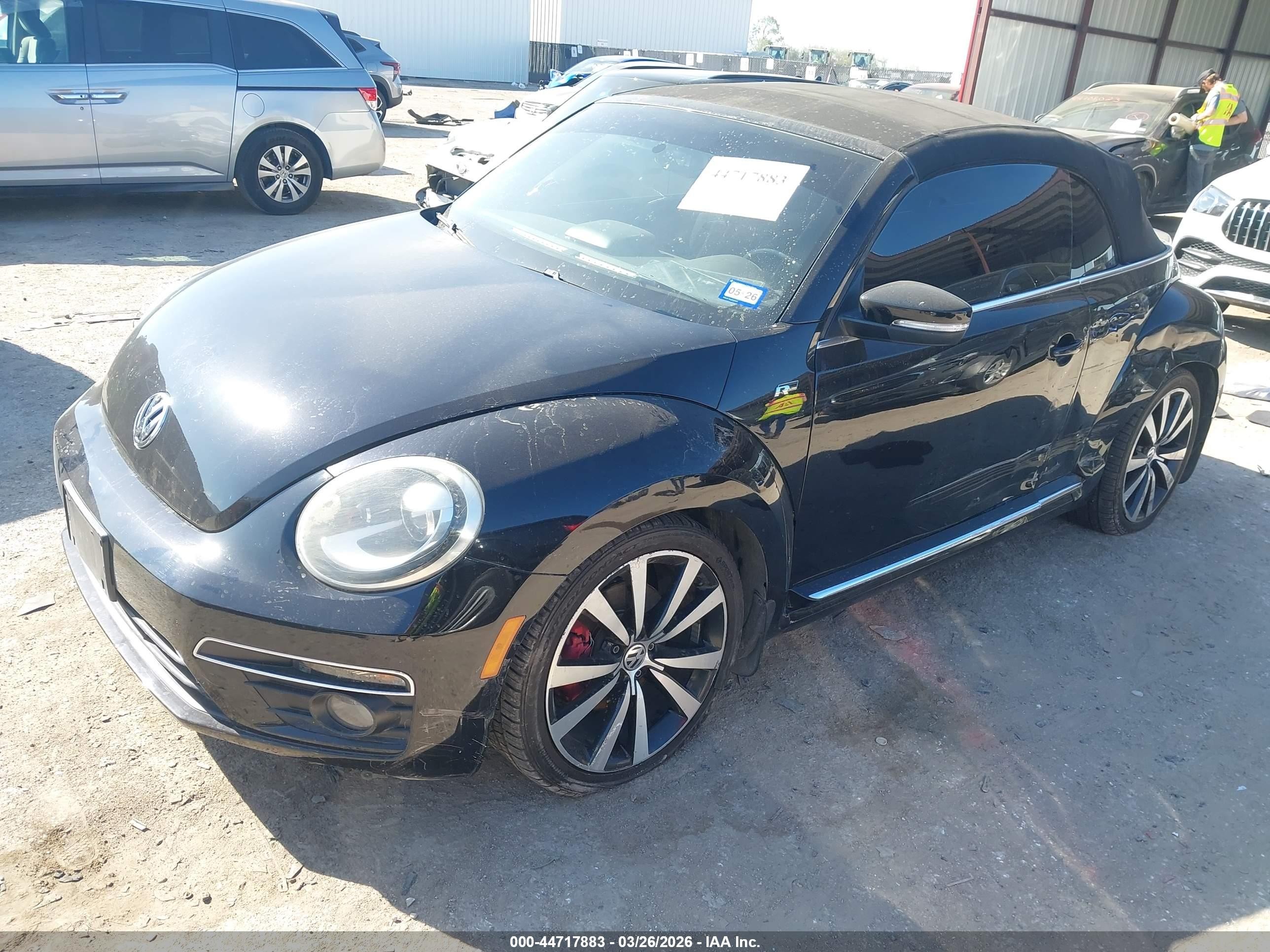 2014 Volkswagen Beetle 2.0t R-line Black vin: 3VW7S7AT0EM805959
