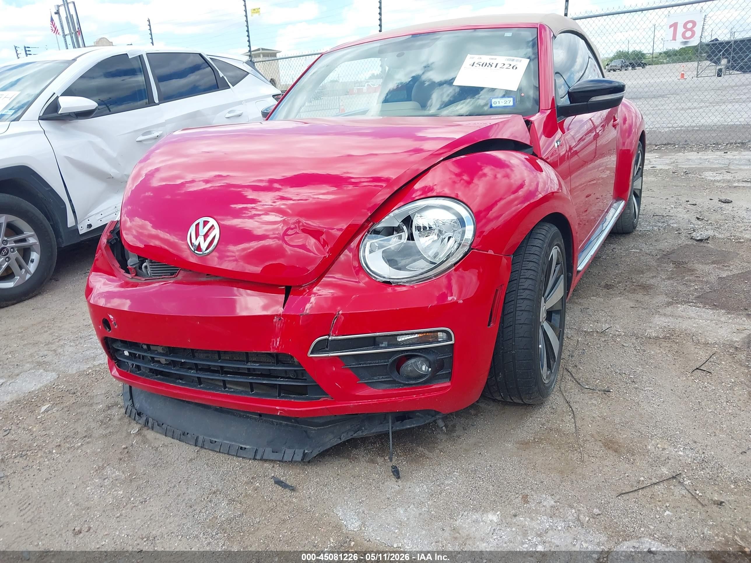 2015 Volkswagen Beetle 2.0t R-line Red vin: 3VW7S7AT1FM806930