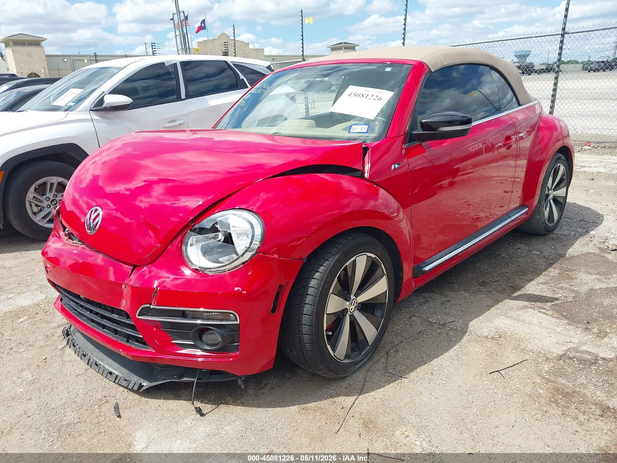 2015 Volkswagen Beetle 2.0t R-line Red vin: 3VW7S7AT1FM806930