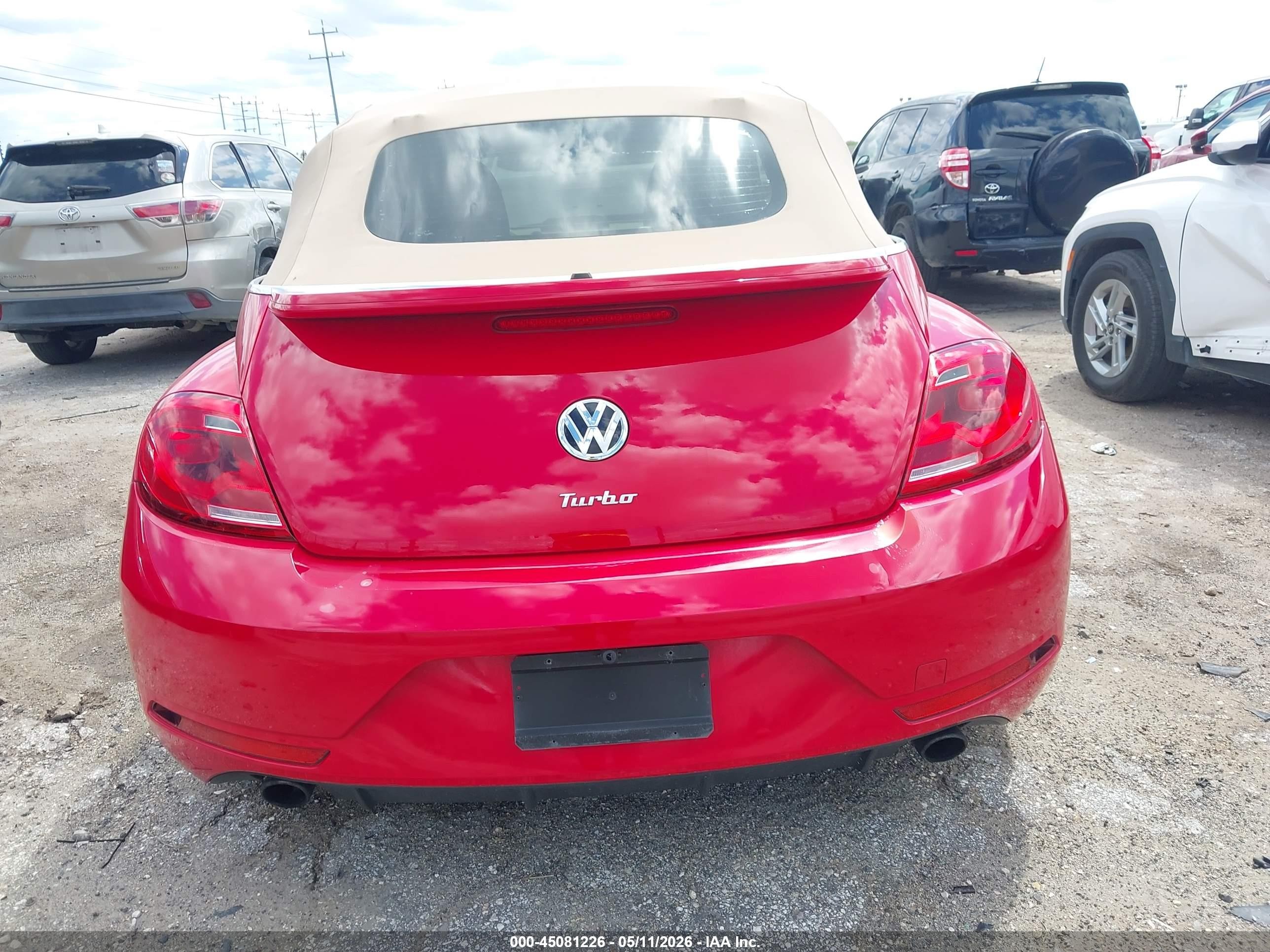 2015 Volkswagen Beetle 2.0t R-line Red vin: 3VW7S7AT1FM806930