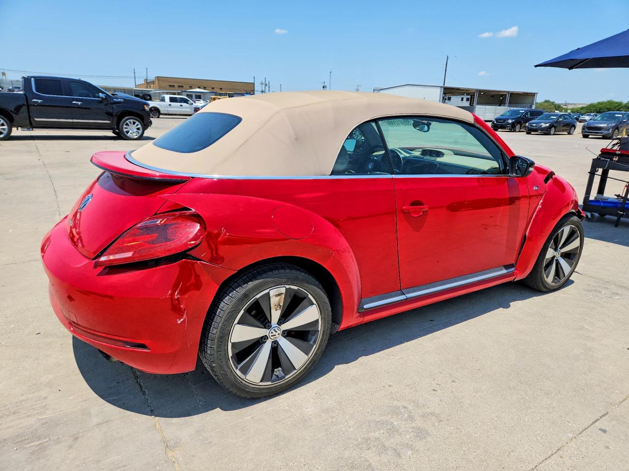 2014 Volkswagen Beetle Turbo Red vin: 3VW7T7AT2EM823120