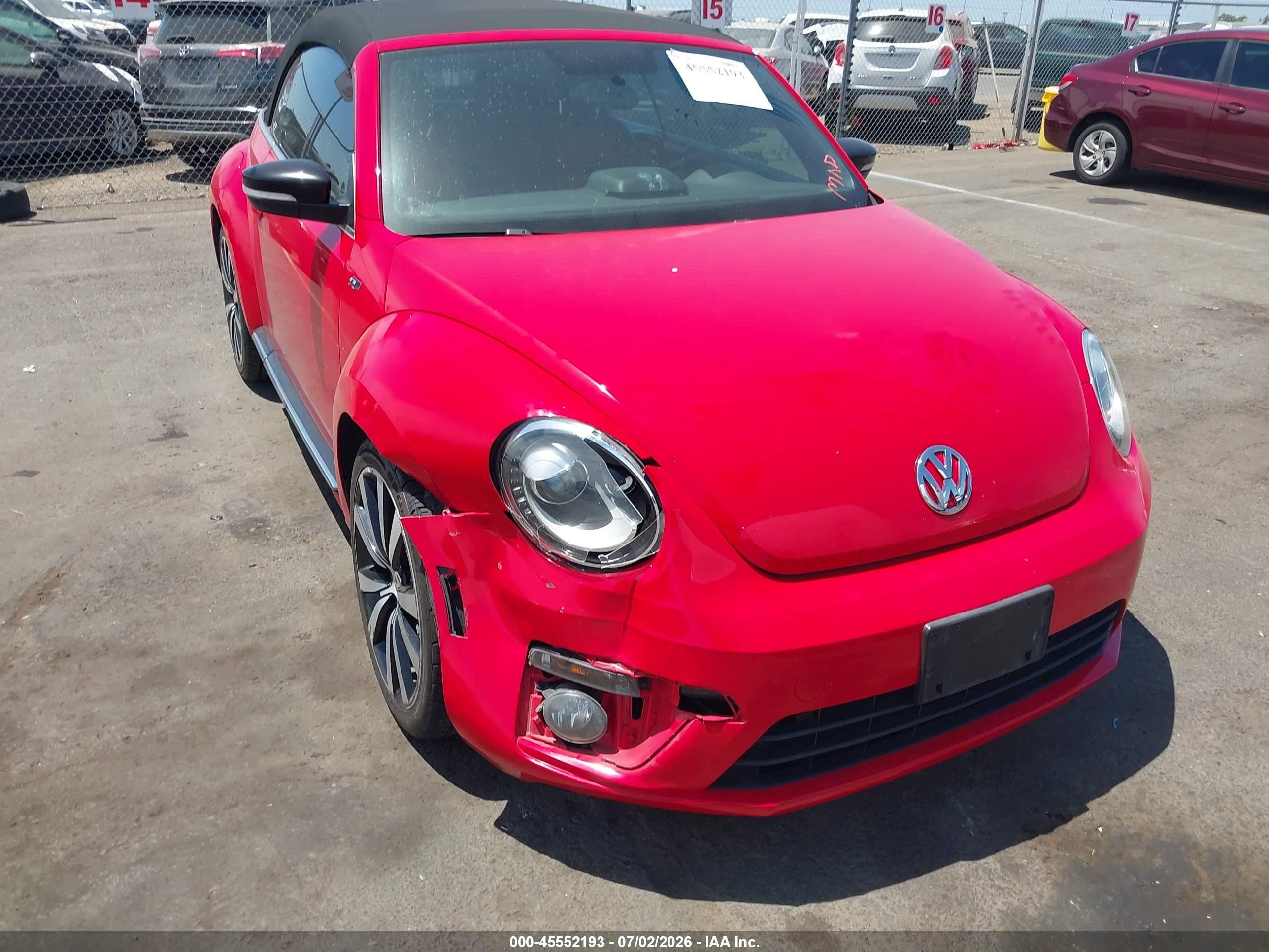 2015 Volkswagen Beetle 2.0t R-line Red vin: 3VW7T7AT7FM815600