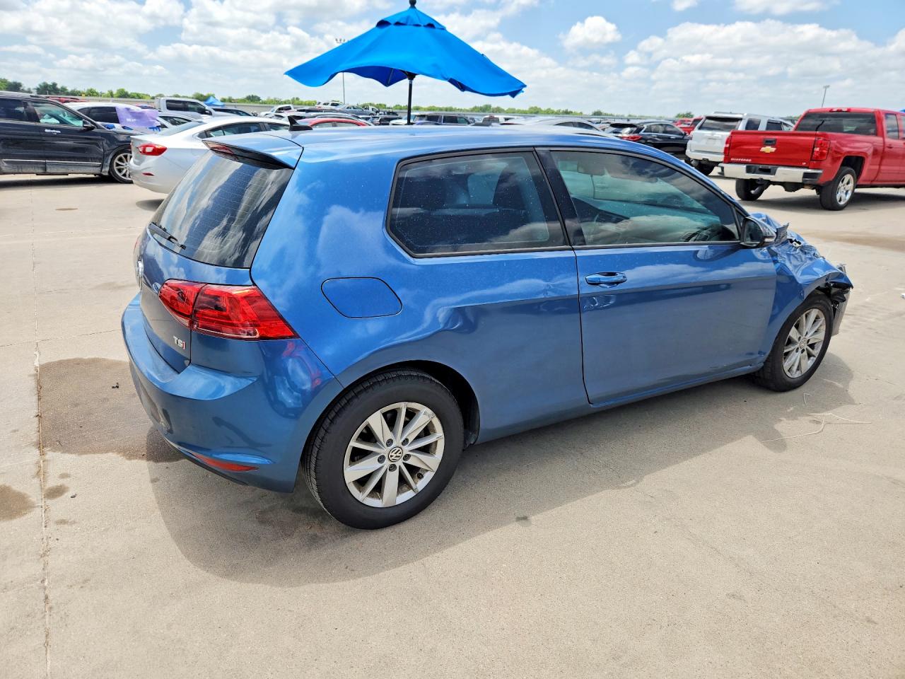 2015 Volkswagen Golf Blue vin: 3VW817AU9FM098782