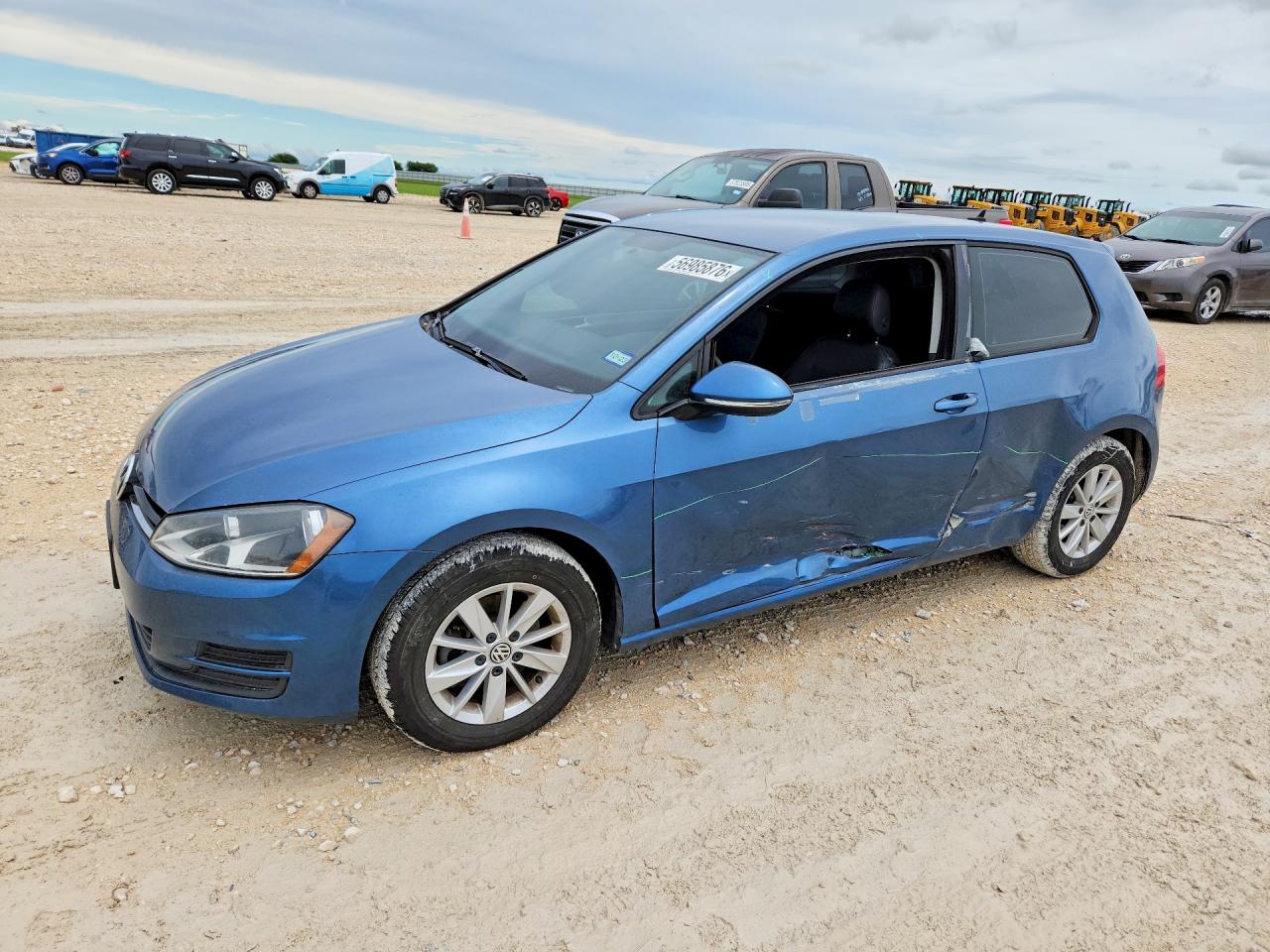 2015 Volkswagen Golf Blue vin: 3VW817AUXFM069775