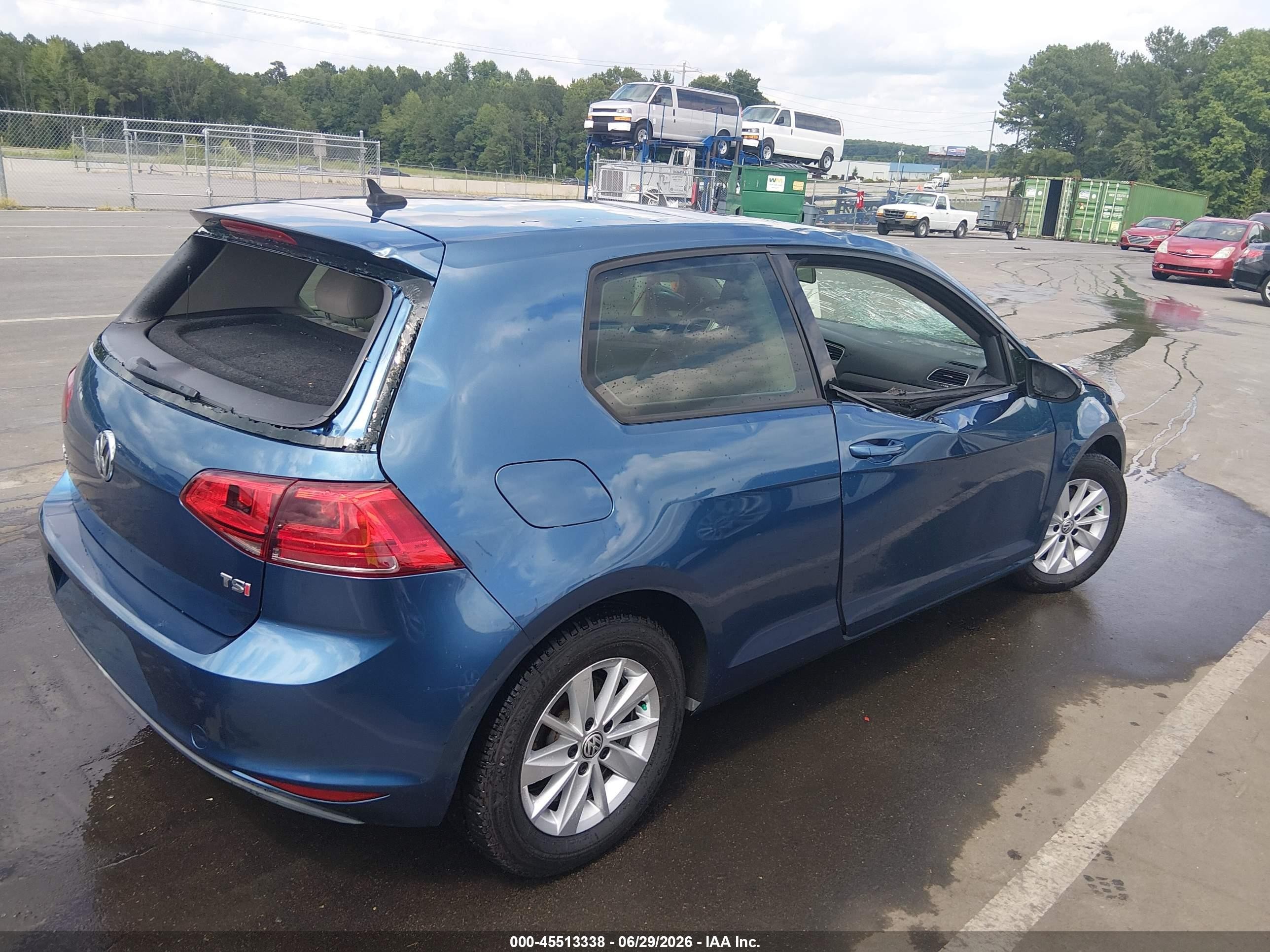 2015 Volkswagen Golf Tsi S 2-door Blue vin: 3VW917AUXFM067528