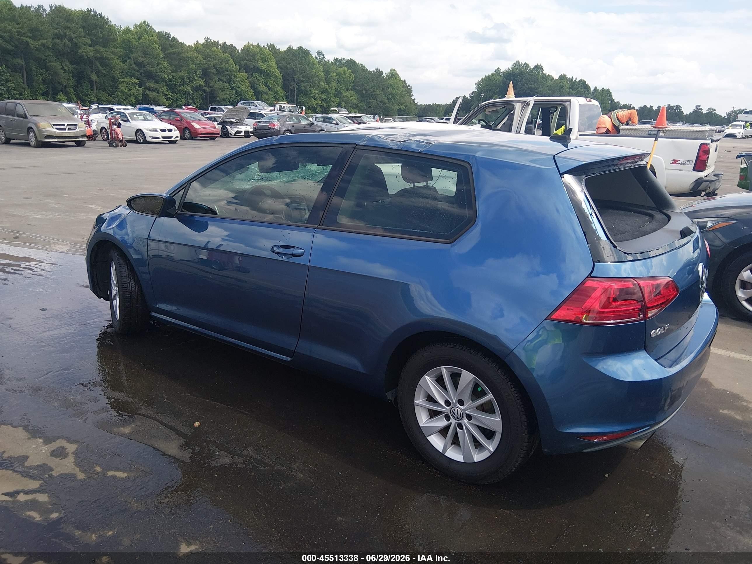 2015 Volkswagen Golf Tsi S 2-door Blue vin: 3VW917AUXFM067528