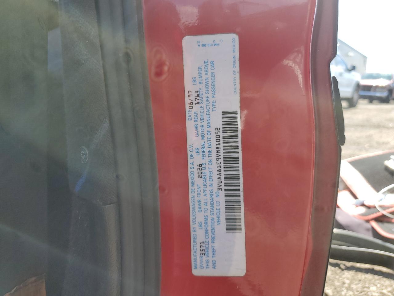 1997 Volkswagen Cabrio Черный vin: 3VWAA81E9VM810092