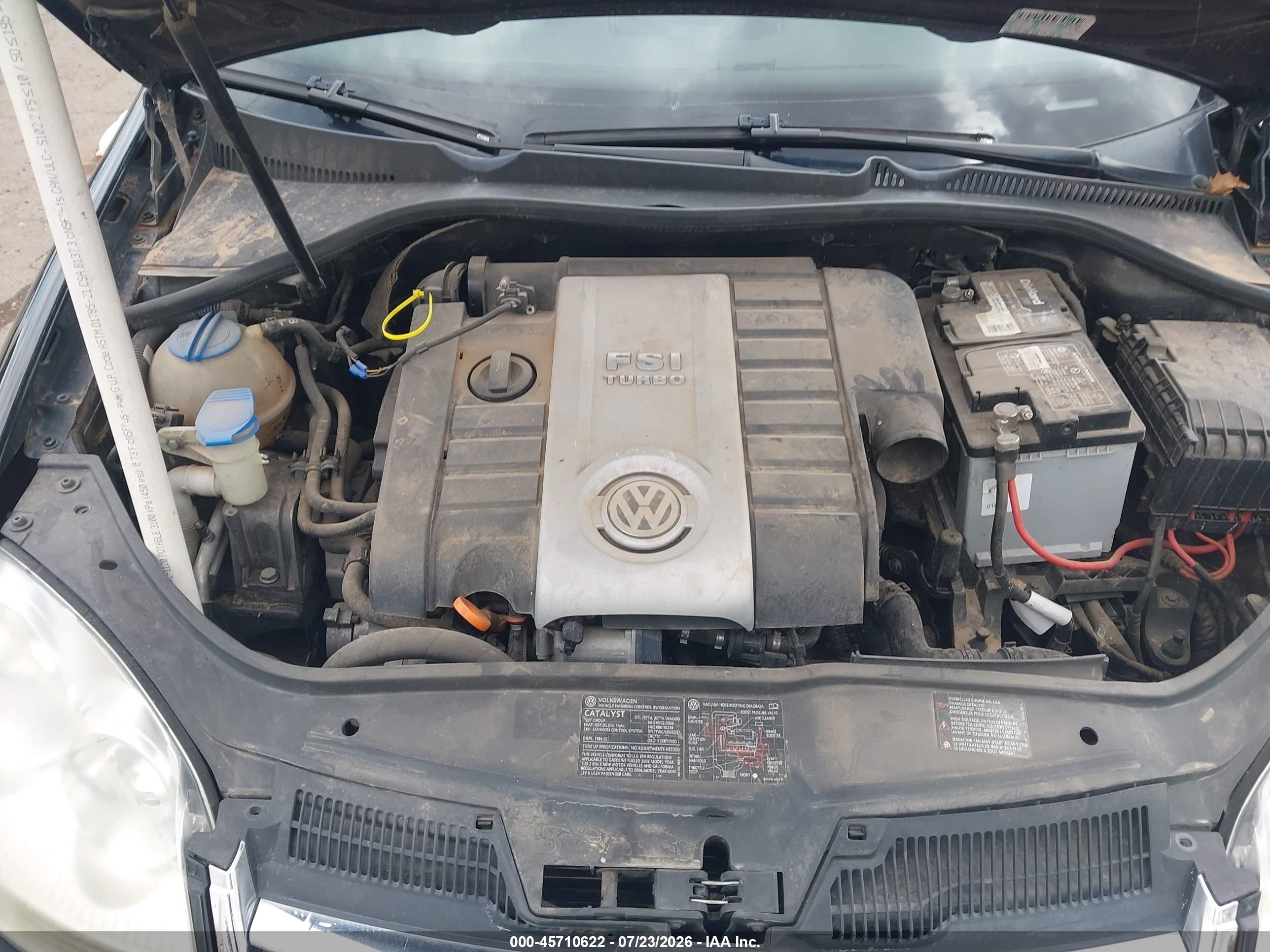 2006 Volkswagen Jetta 2.0t Black vin: 3VWAJ71K66M655342