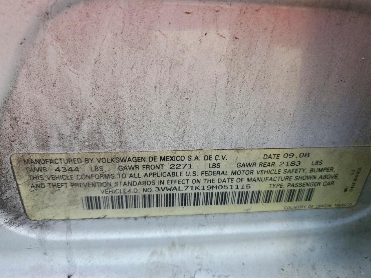 2009 Volkswagen Jetta Tdi Silver vin: 3VWAL71K19M051115