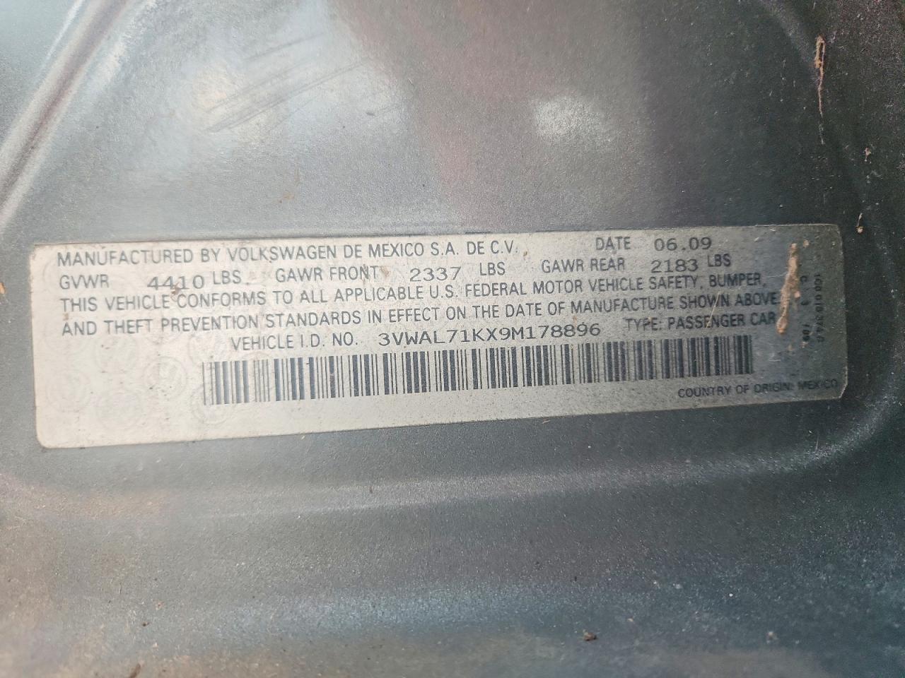 2009 Volkswagen Jetta Tdi Серый vin: 3VWAL71KX9M178896