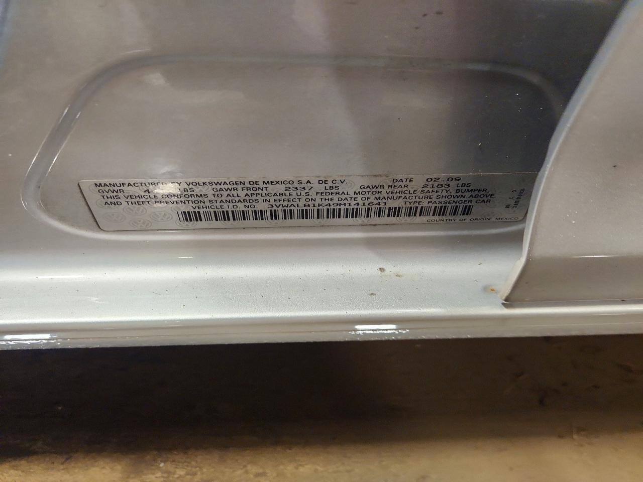2009 Volkswagen Jetta Tdi Silver vin: 3VWAL81K49M141641