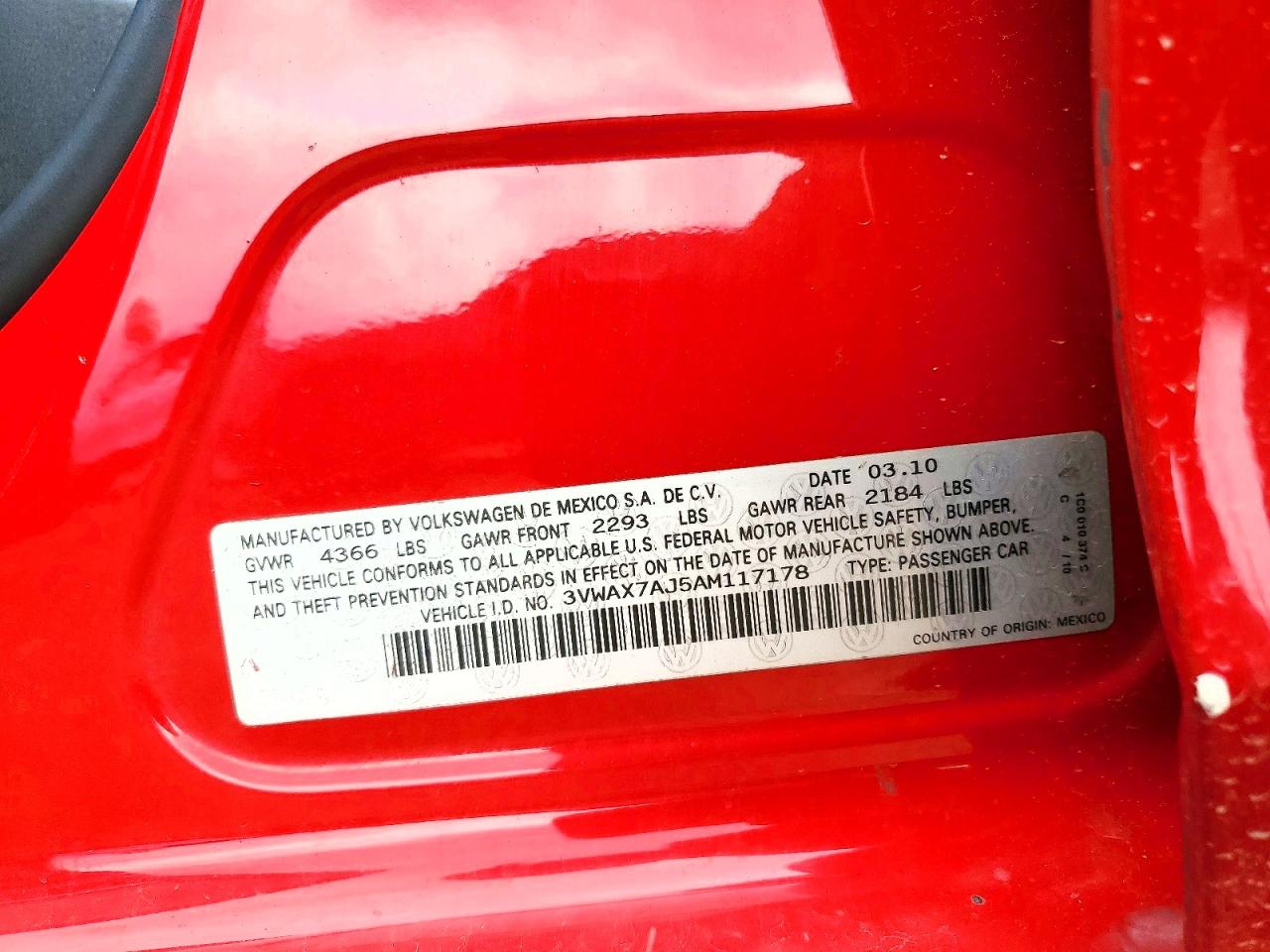 2010 Volkswagen Jetta Limited Красный vin: 3VWAX7AJ5AM117178
