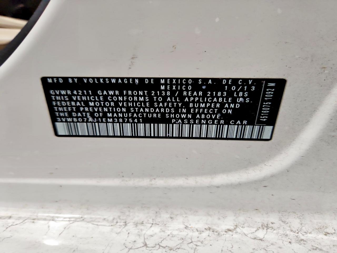 2014 Volkswagen Jetta Se White vin: 3VWB07AJ1EM387541
