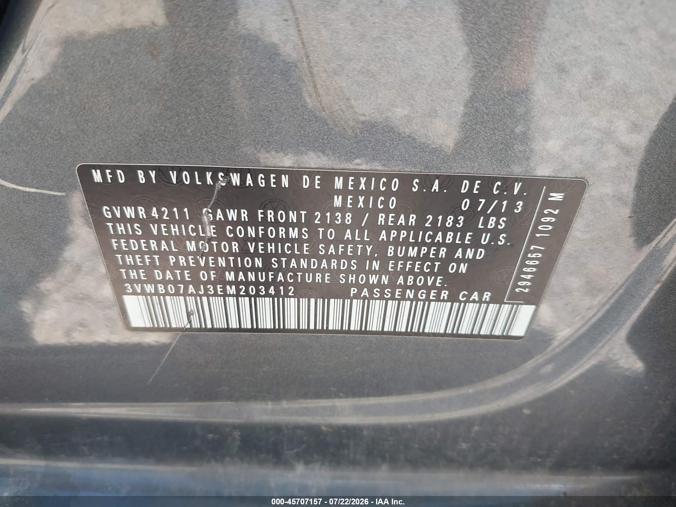 2014 Volkswagen Jetta 1.8t Se Gray vin: 3VWB07AJ3EM203412
