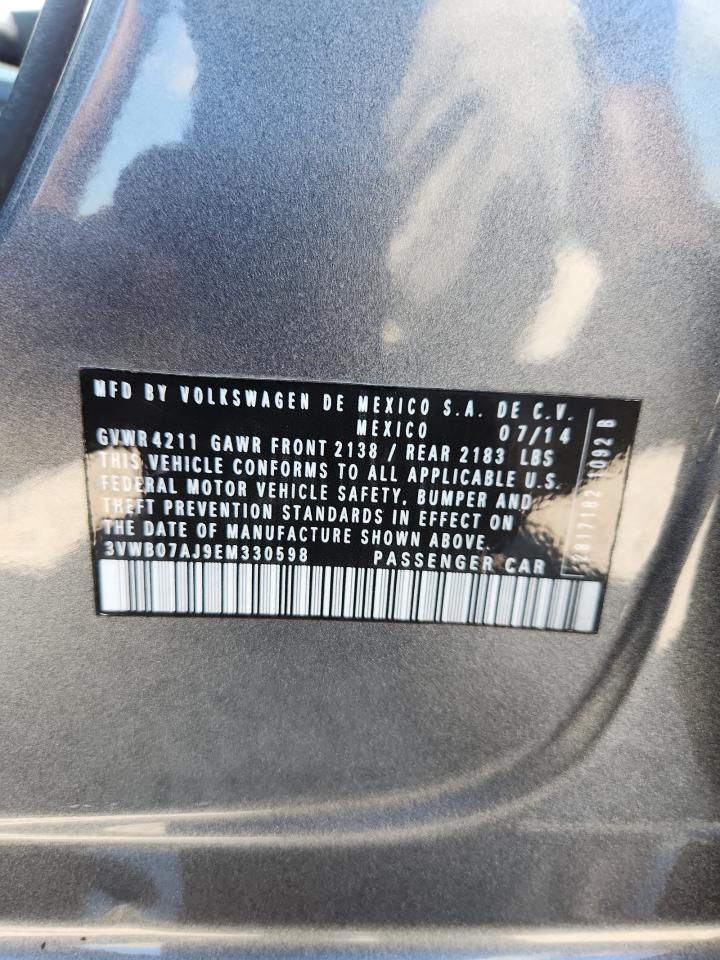 2014 Volkswagen Jetta Se Серый vin: 3VWB07AJ9EM330598