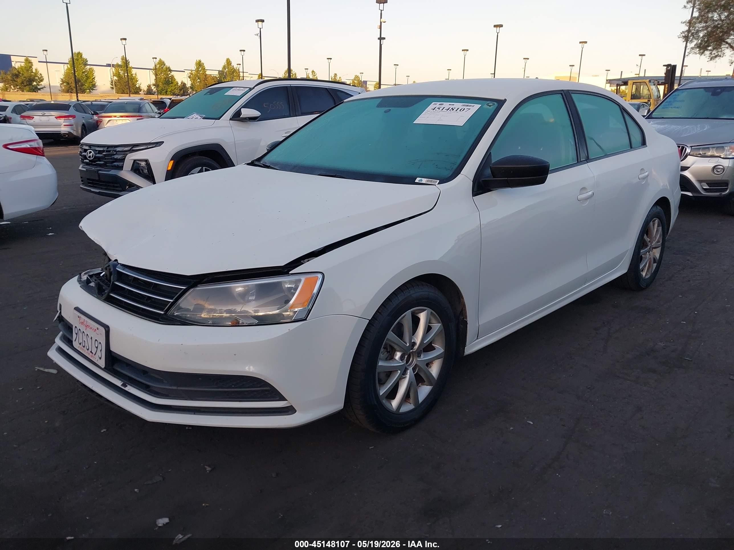 2015 Volkswagen Jetta 1.8t Se White vin: 3VWB17AJ5FM274271