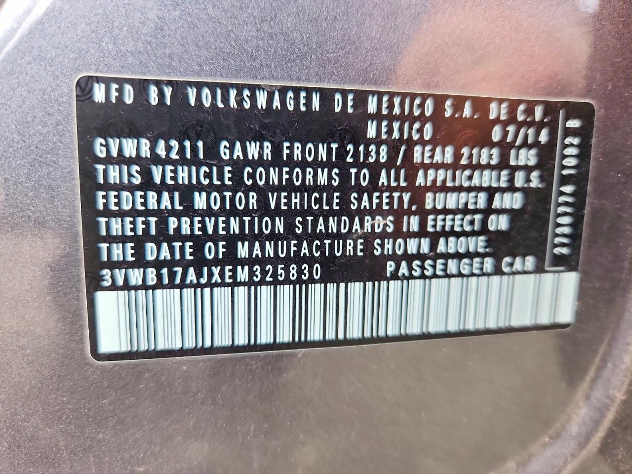 2014 Volkswagen Jetta Se Gray vin: 3VWB17AJXEM325830
