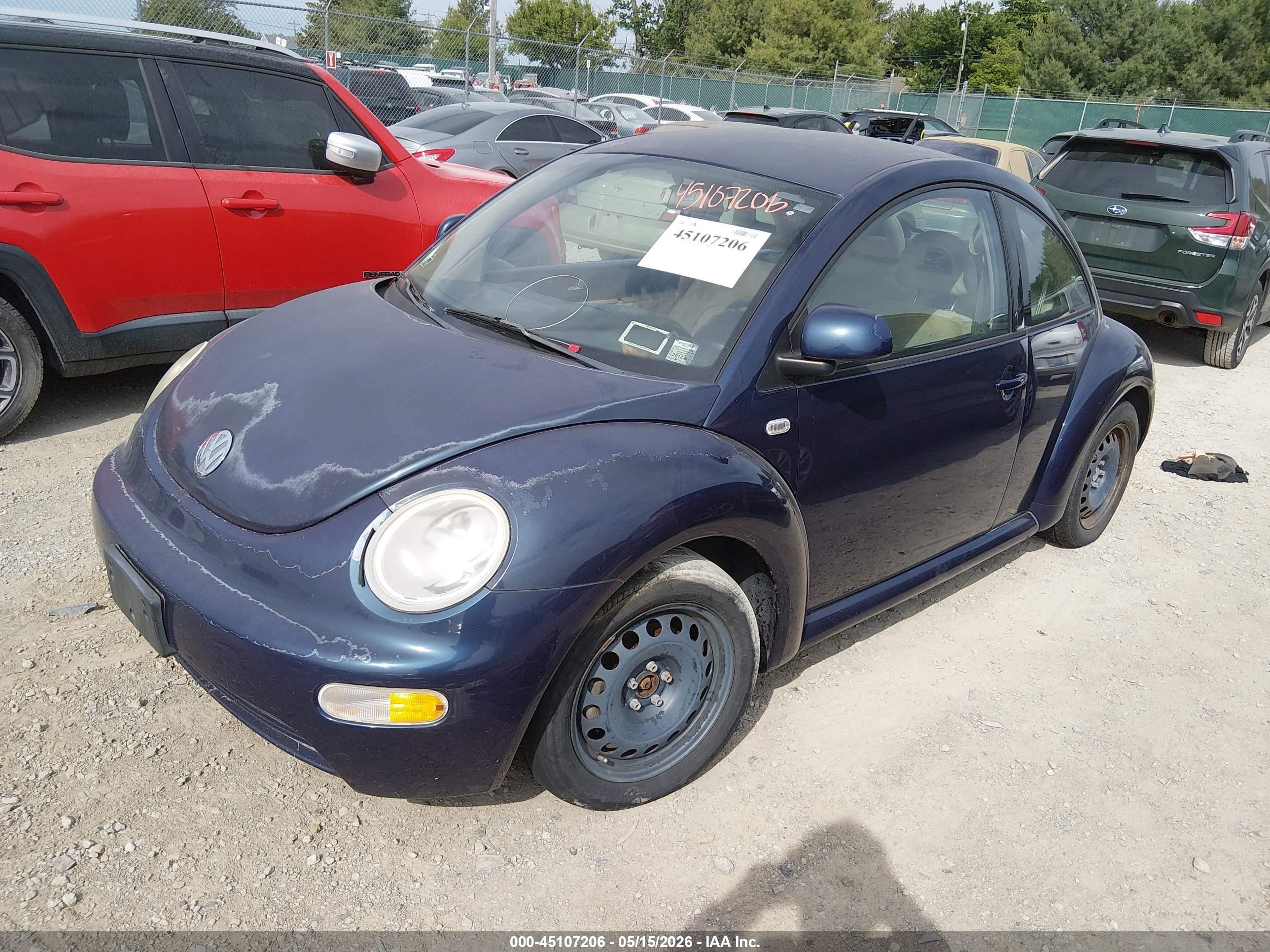 2000 Volkswagen New Beetle Gl Blue vin: 3VWBA21CXYM498417