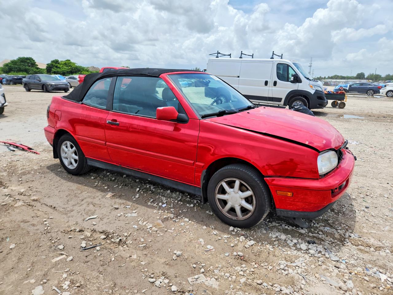 1998 Volkswagen Cabrio Gls Red vin: 3VWBA81E6WM801663