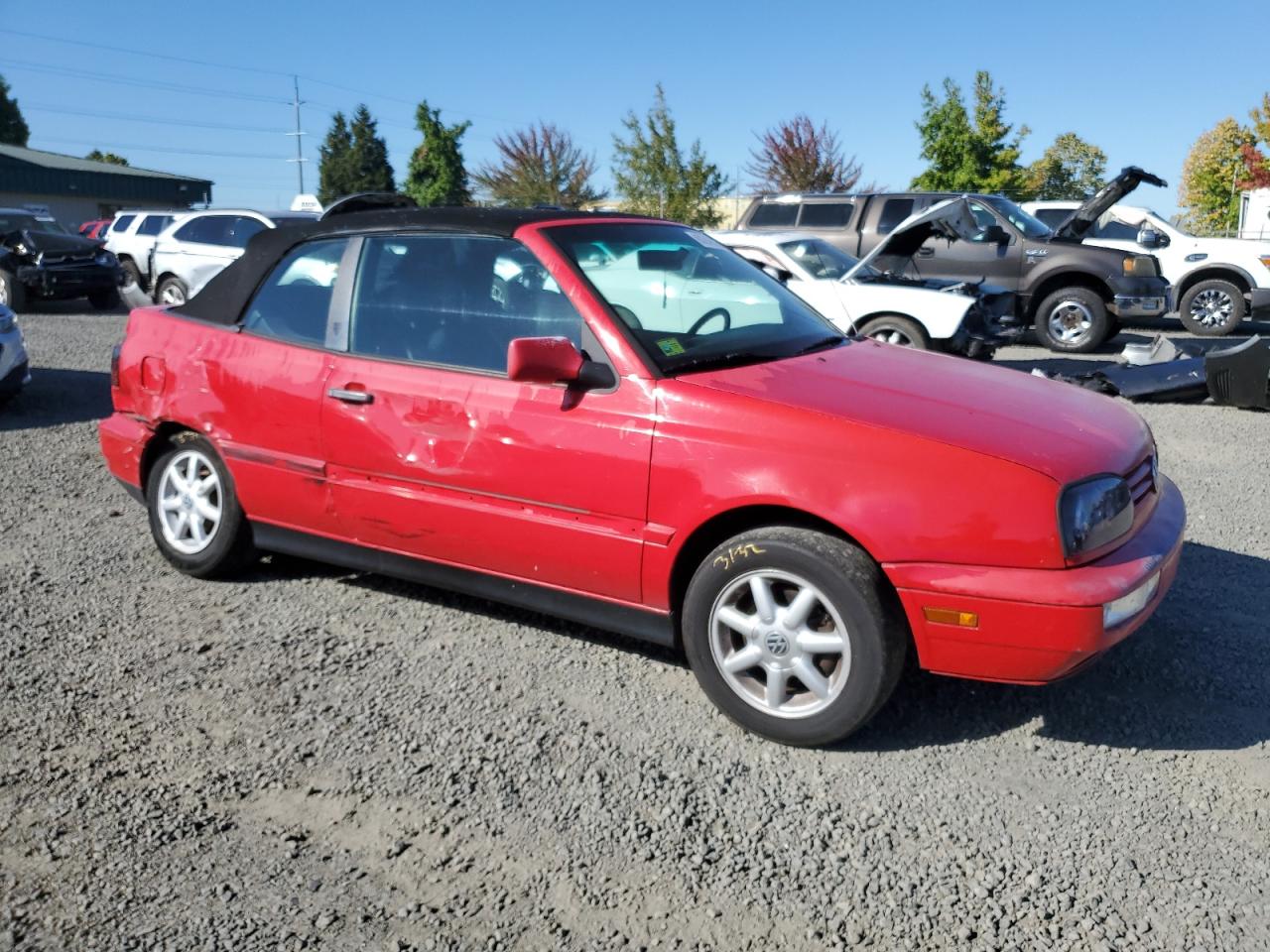 1998 Volkswagen Cabrio Gls Red vin: 3VWBA81E6WM812176