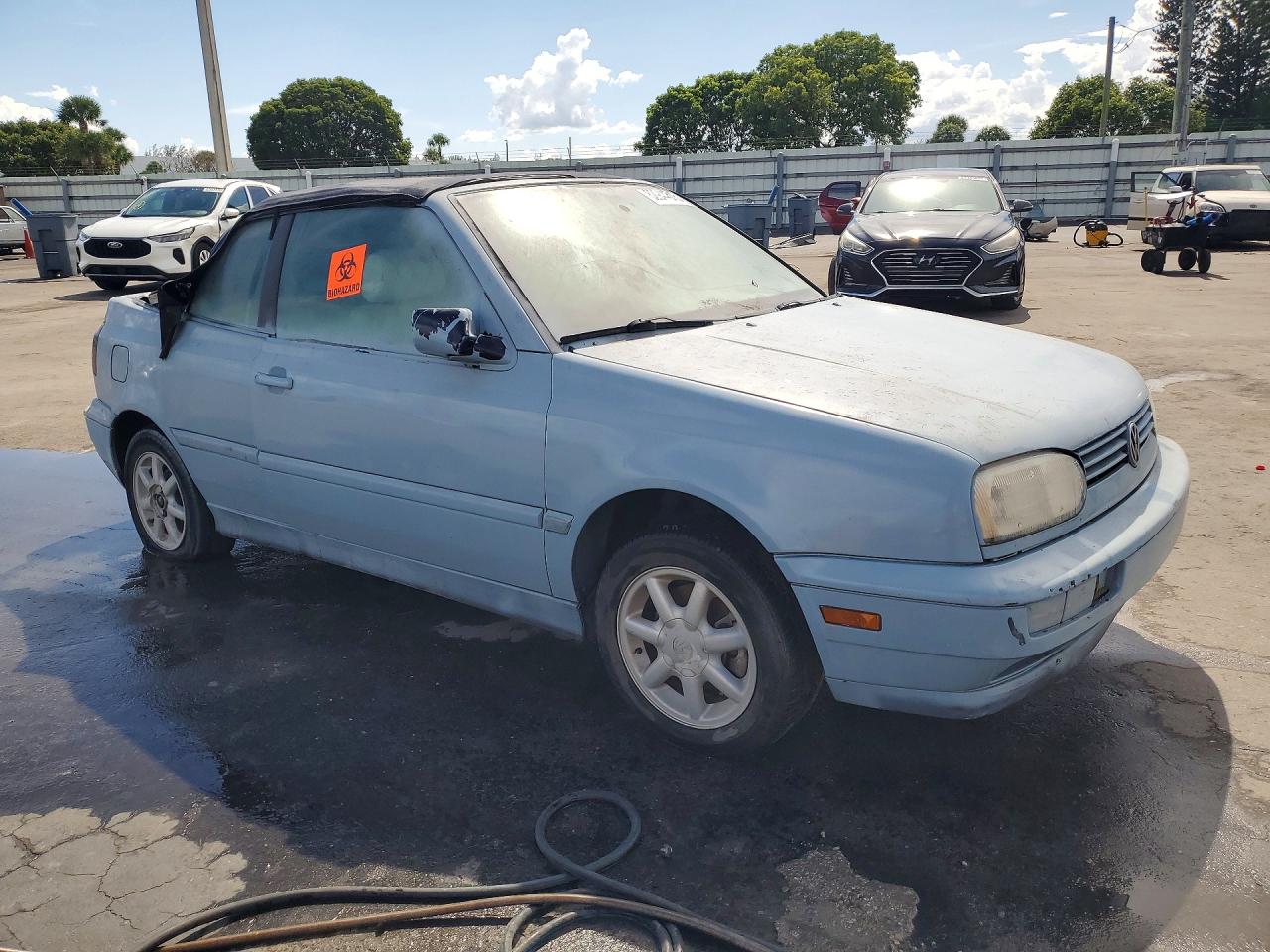 1997 Volkswagen Cabrio Highline Blue vin: 3VWBA81EXVM804256