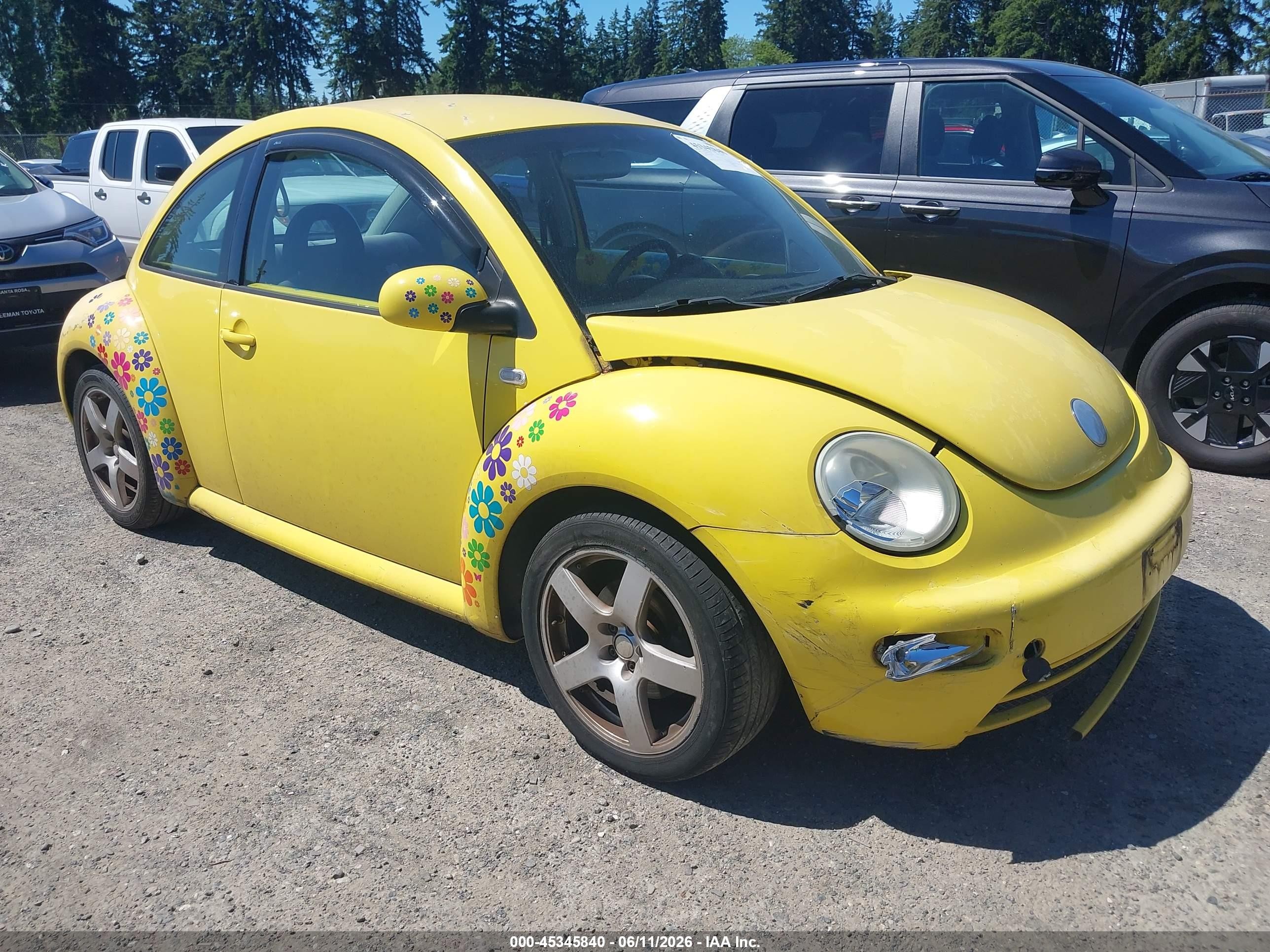 2002 Volkswagen New Beetle Gl Yellow vin: 3VWBB21C92M435832