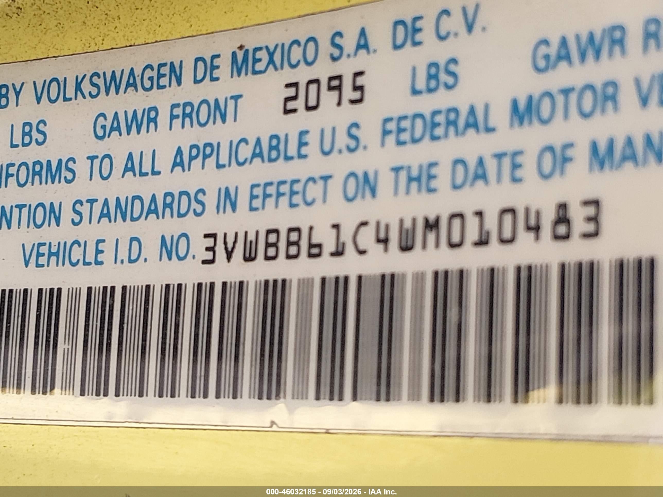 1998 Volkswagen New Beetle   Yellow vin: 3VWBB61C4WM010483