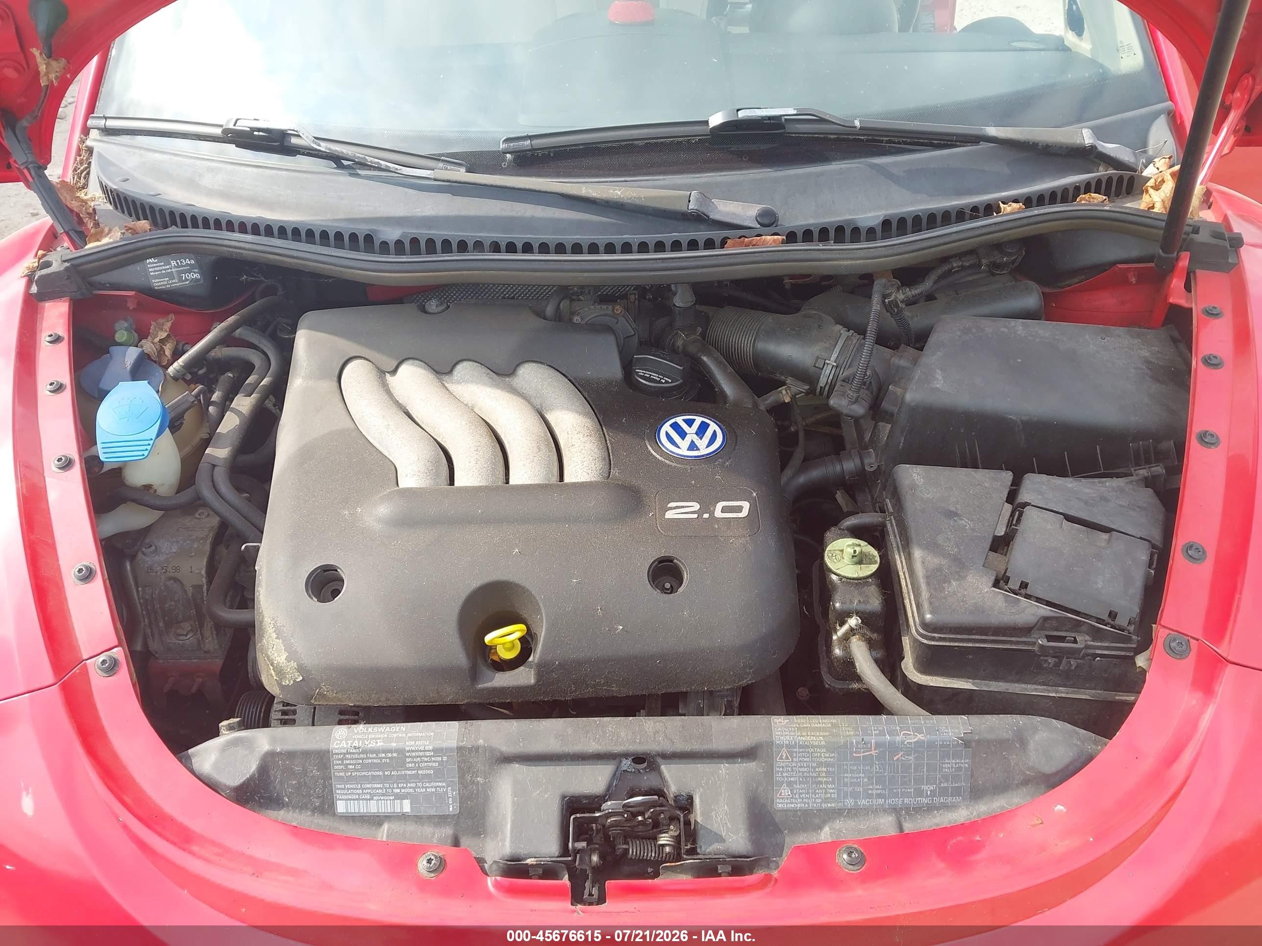 1998 Volkswagen New Beetle   Красный vin: 3VWBB61C6WM050127