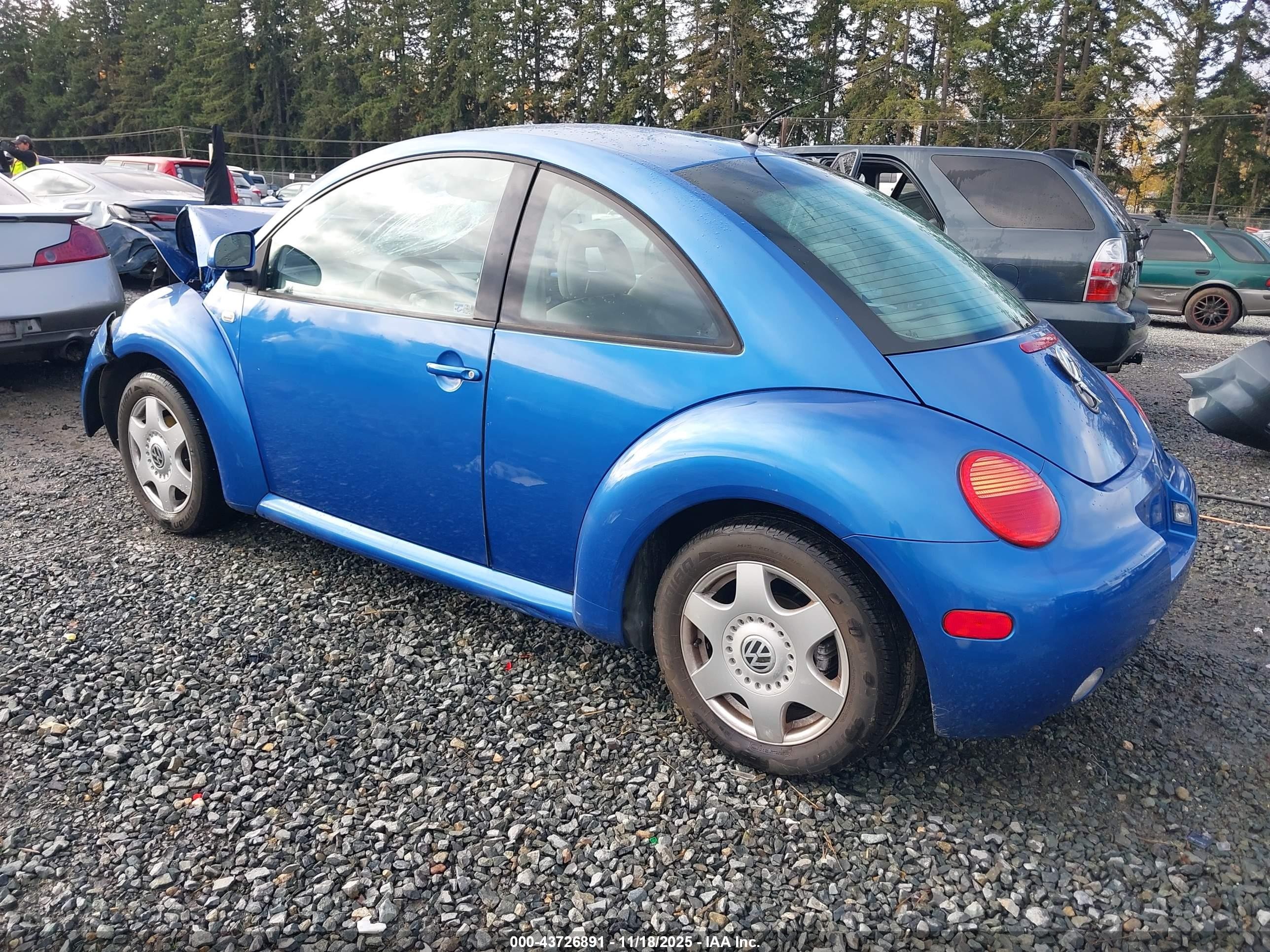 2000 Volkswagen New Beetle Gl Blue vin: 3VWBC21C1YM413054