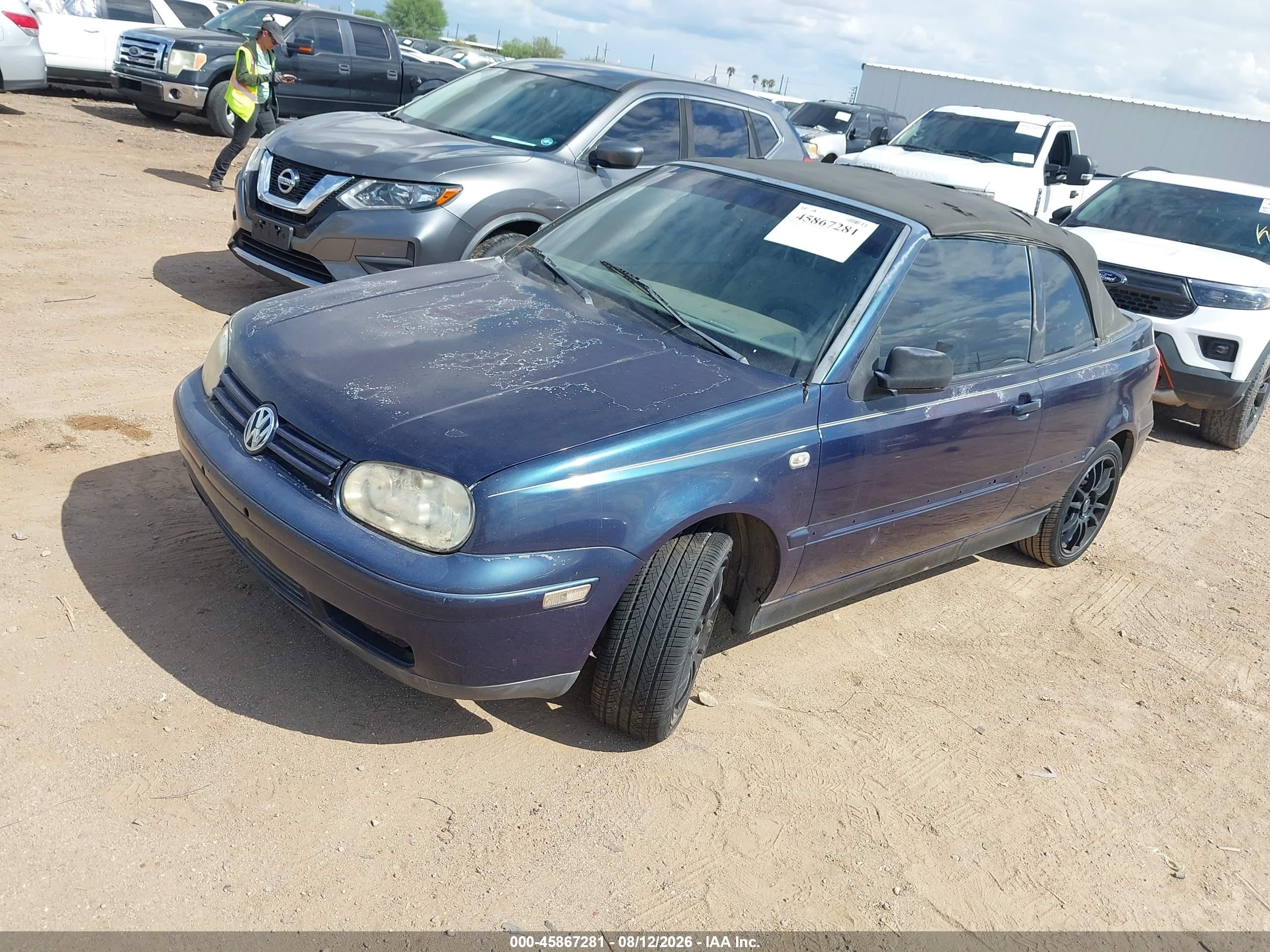 2001 Volkswagen Cabrio Gl Dark Blue vin: 3VWBC21V71M805060