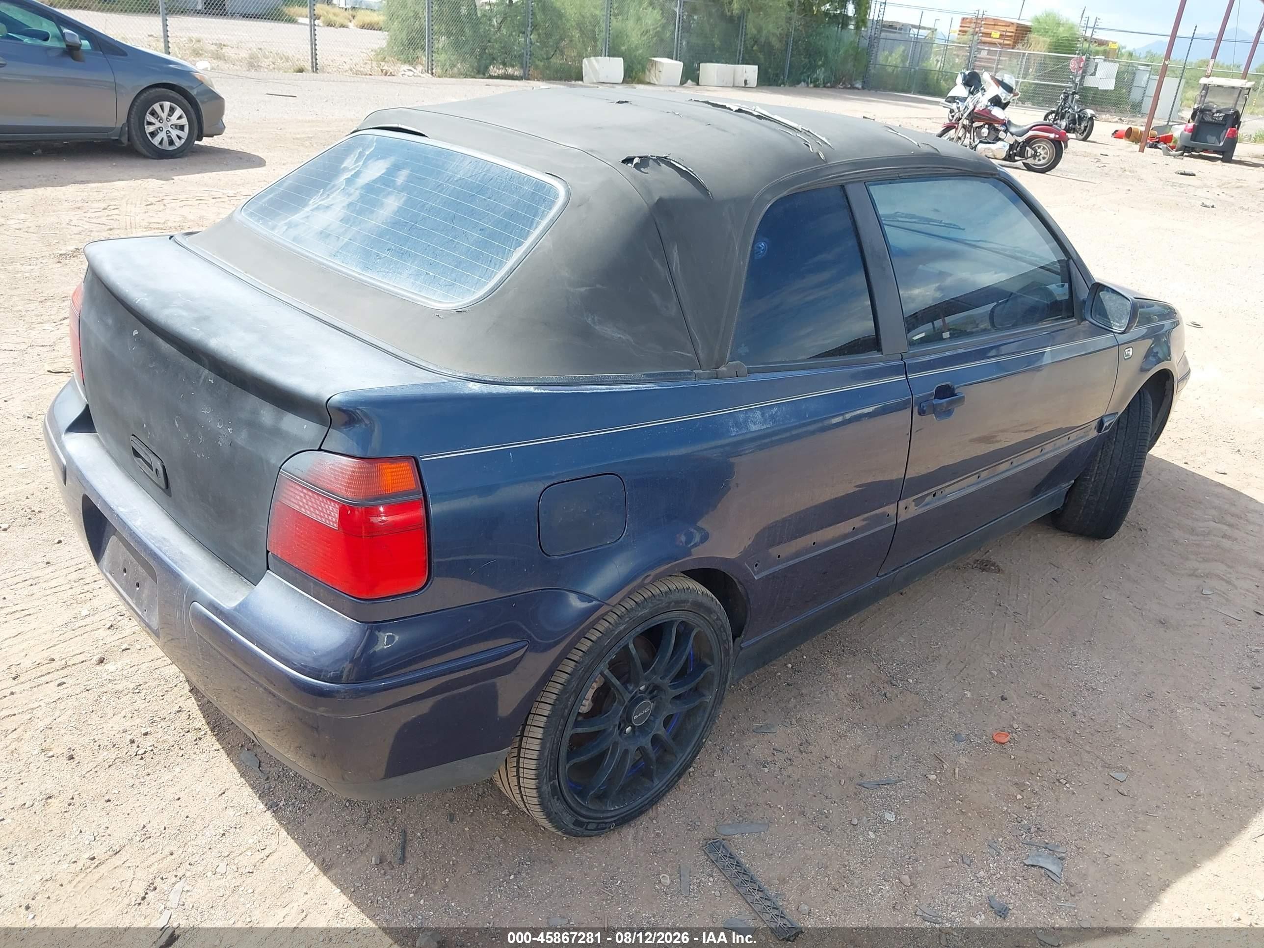 2001 Volkswagen Cabrio Gl Dark Blue vin: 3VWBC21V71M805060