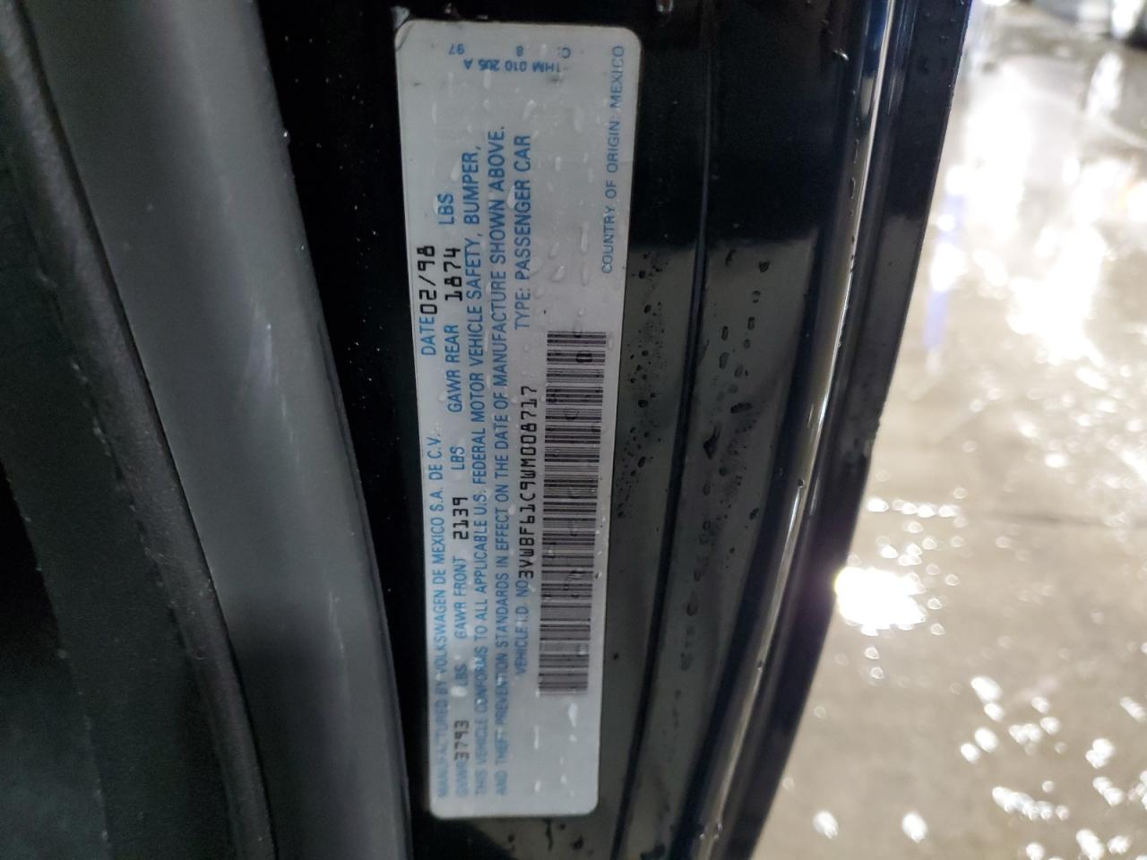 1998 Volkswagen New Beetle Tdi Black vin: 3VWBF61C9WM008717