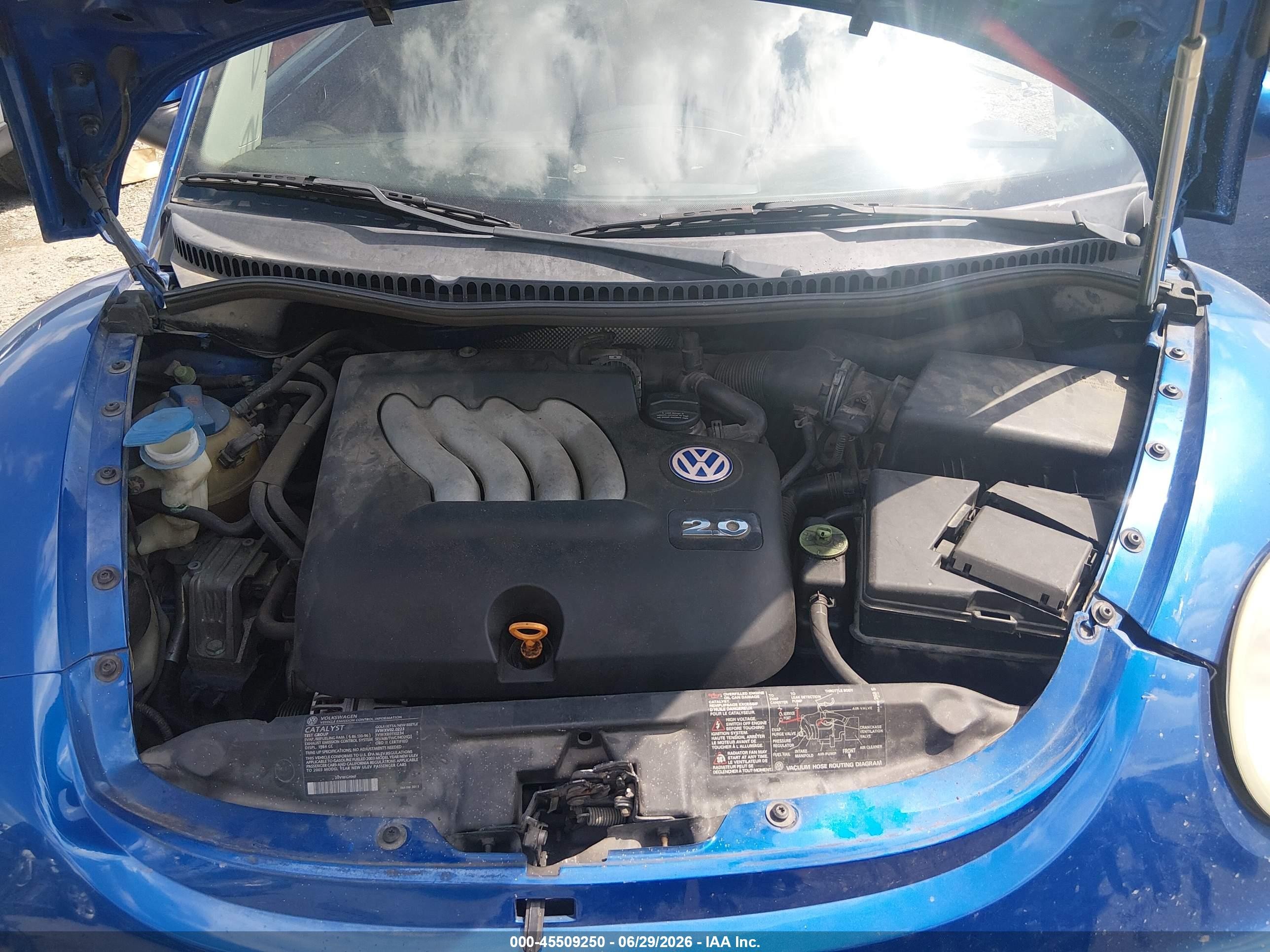 2003 Volkswagen New Beetle Gl Blue vin: 3VWBK21C03M426874