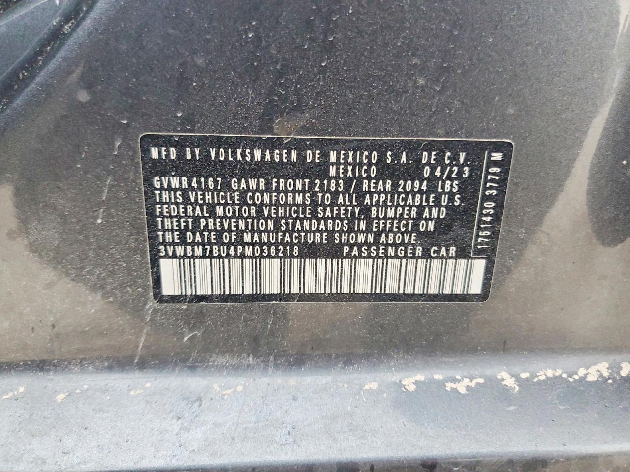 2023 Volkswagen Jetta Sport Gray vin: 3VWBM7BU4PM036218